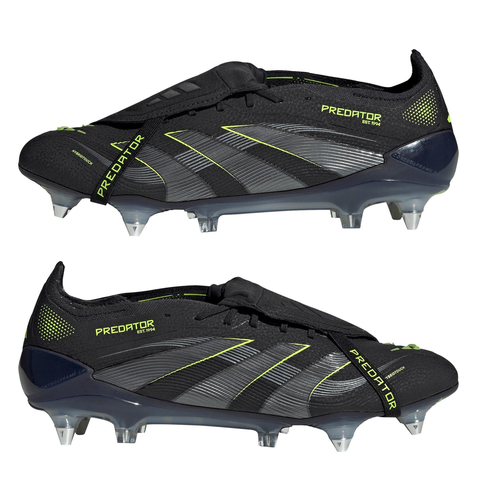 Noir/Citron - adidas - Predator Elite Fold-Over Tongue Adults Soft Ground Football Boots - 9