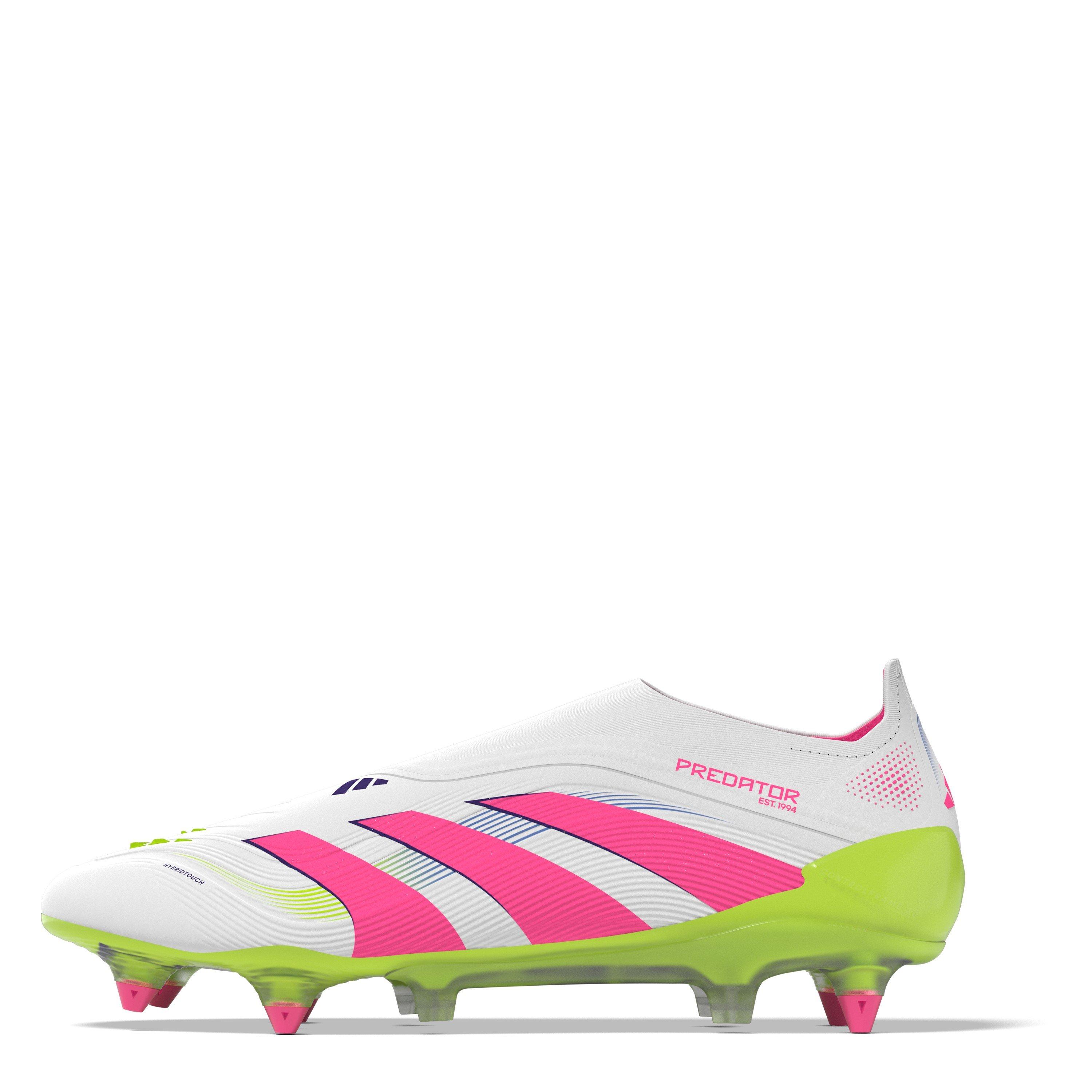 Adidas Men's Predator Elite Laceless Soft Ground Football Boots - Wht/Pink/Lem - 6.5 (40)