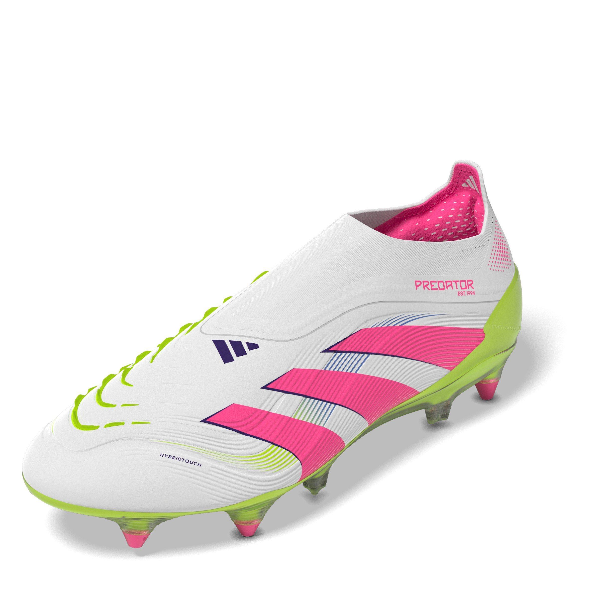 Wht/Pink/Lem - adidas - Predator Elite Laceless Soft Ground Football Boots - 2