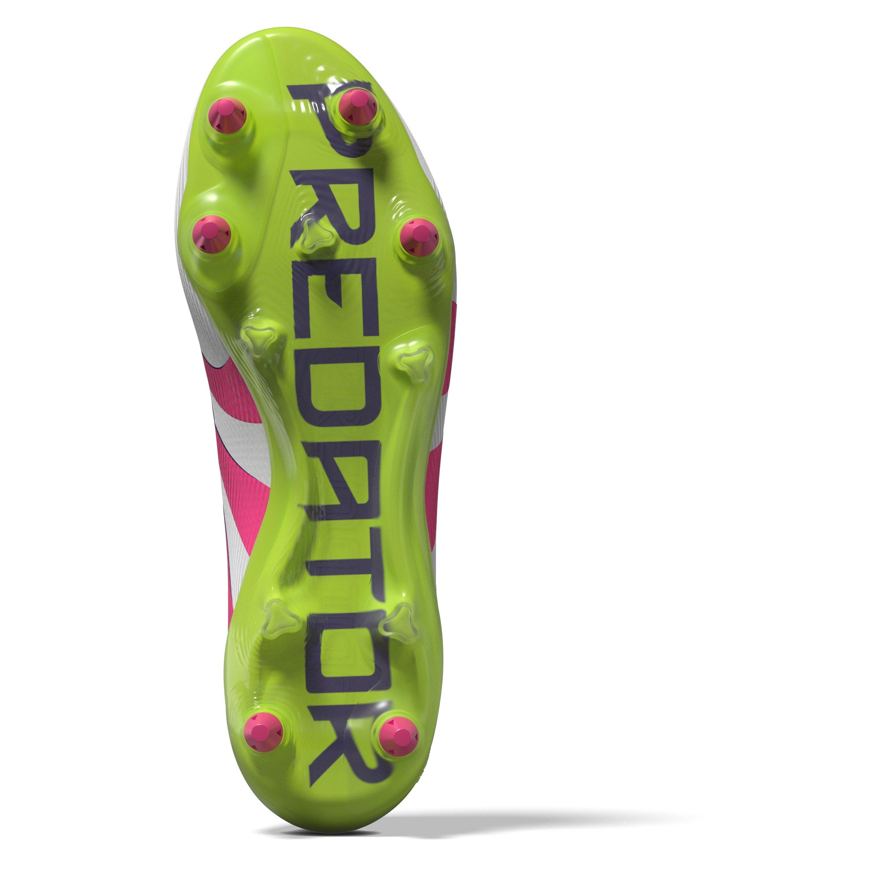 Wht/Pink/Lem - adidas - Predator Elite Laceless Soft Ground Football Boots - 3