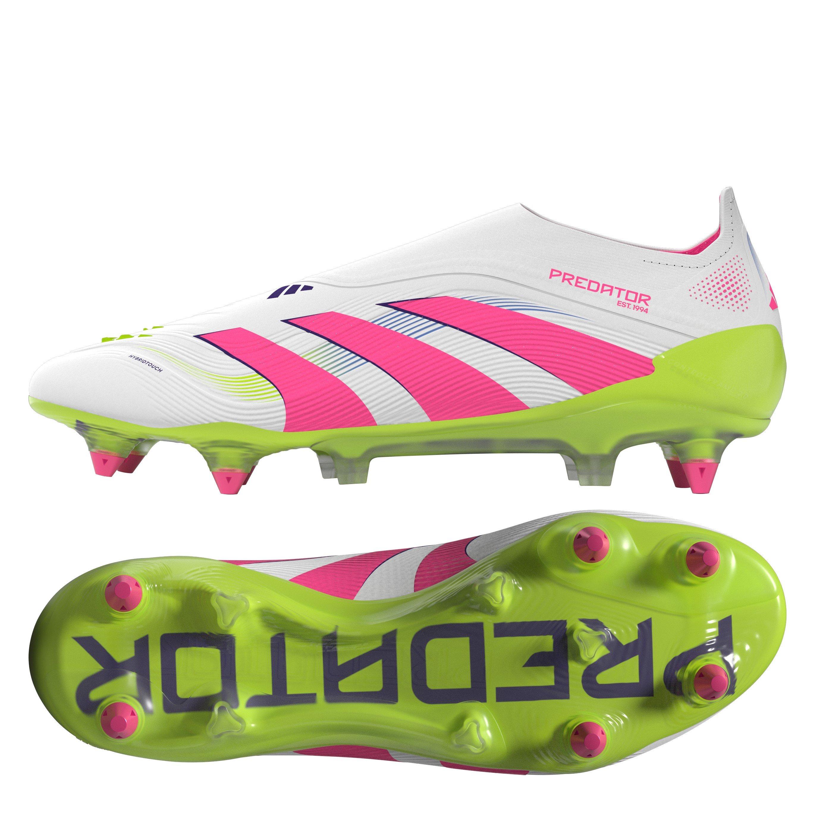Wht/Pink/Lem - adidas - Predator Elite Laceless Soft Ground Football Boots - 4