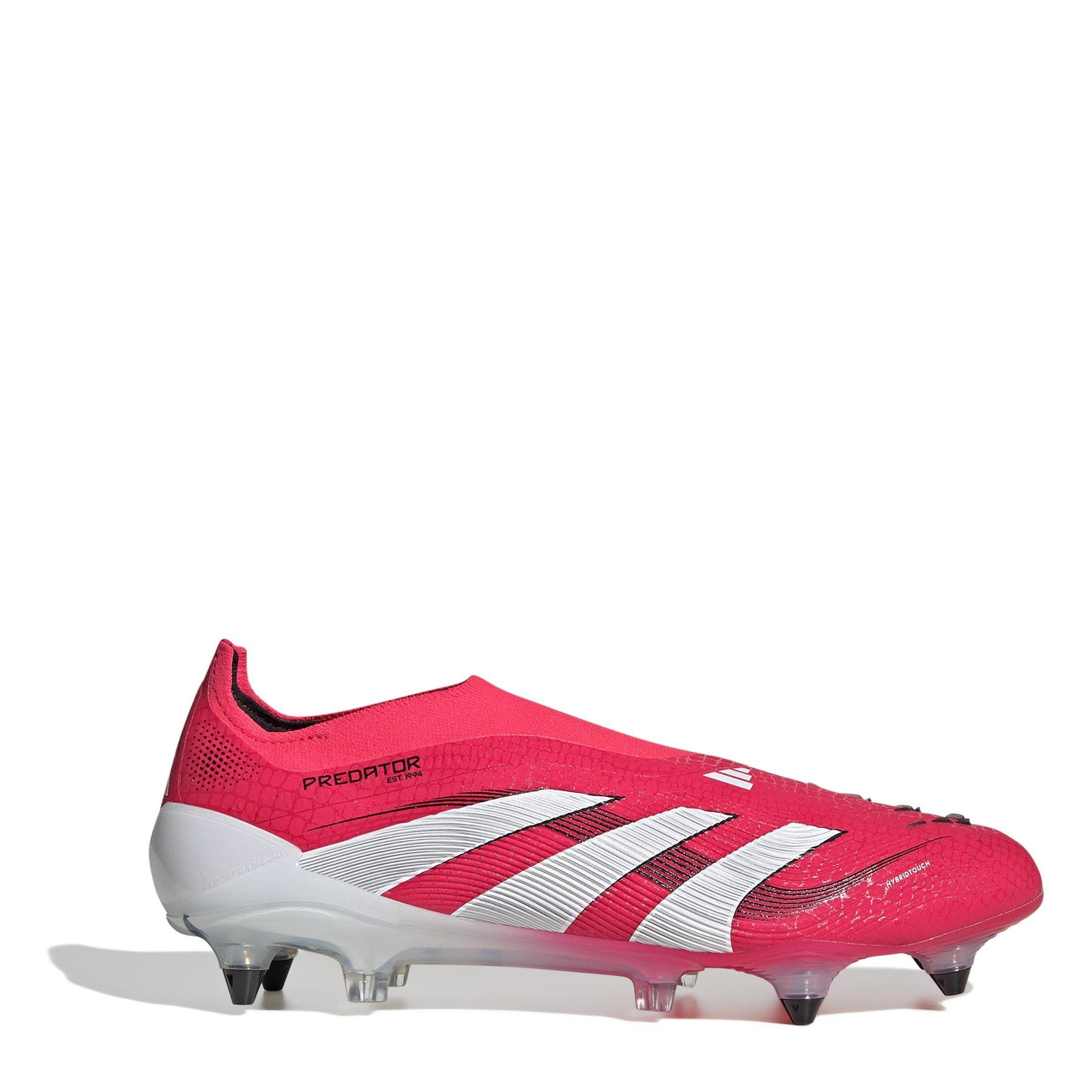 Adidas Men's Pator Elite Laceless Soft Ground Football Boots - Red/White - 6 (39.3)