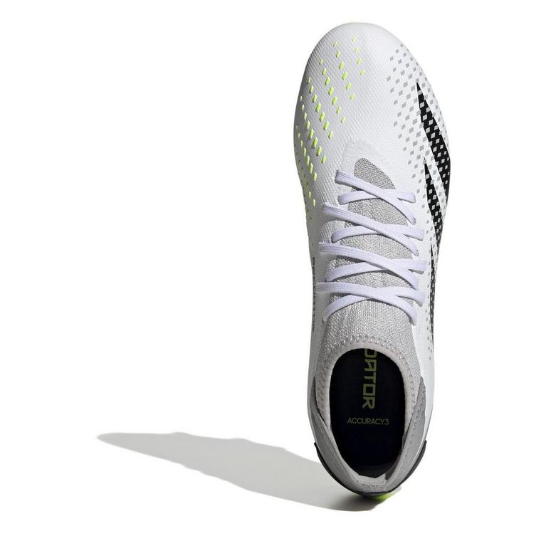 Blanco/Negro/Limón - adidas - Predator Accuracy.3 Soft Ground Football Boots - 5