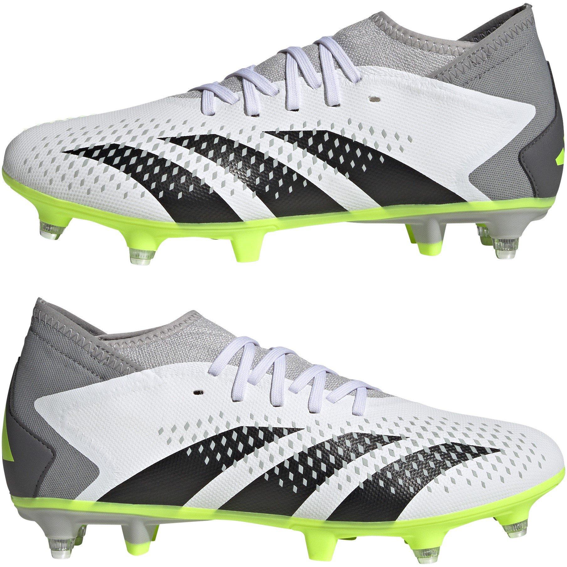Hvid/Sort/Citron - adidas - Predator Accuracy.3 Soft Ground Football Boots - 9