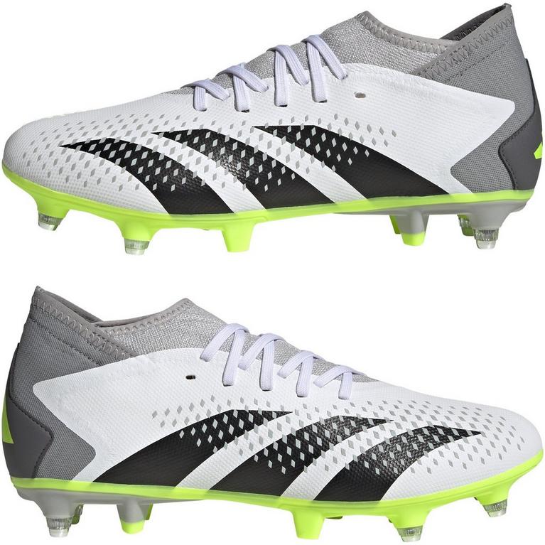 Blanco/Negro/Limón - adidas - Predator Accuracy.3 Soft Ground Football Boots - 9