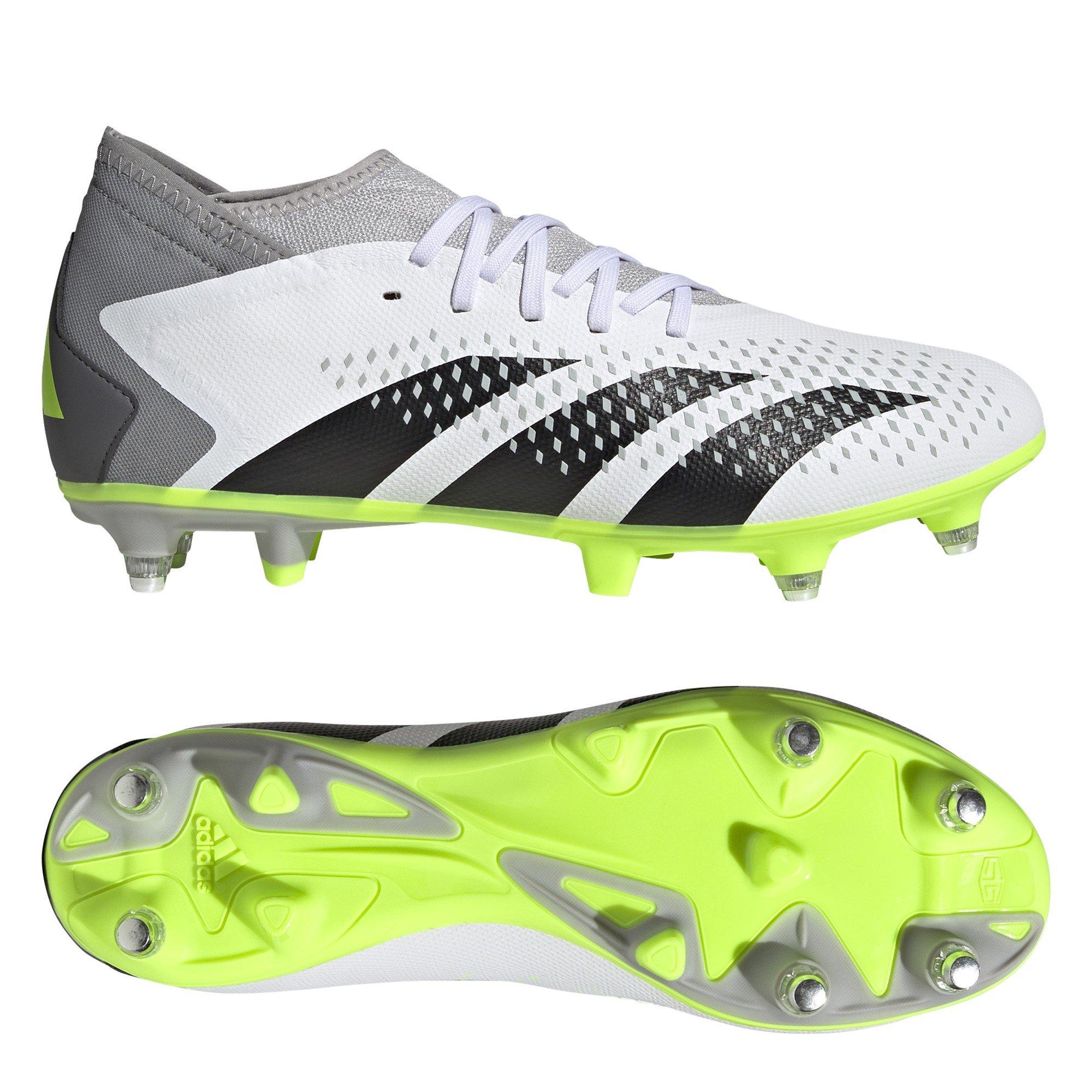 Hvid/Sort/Citron - adidas - Predator Accuracy.3 Soft Ground Football Boots - 10