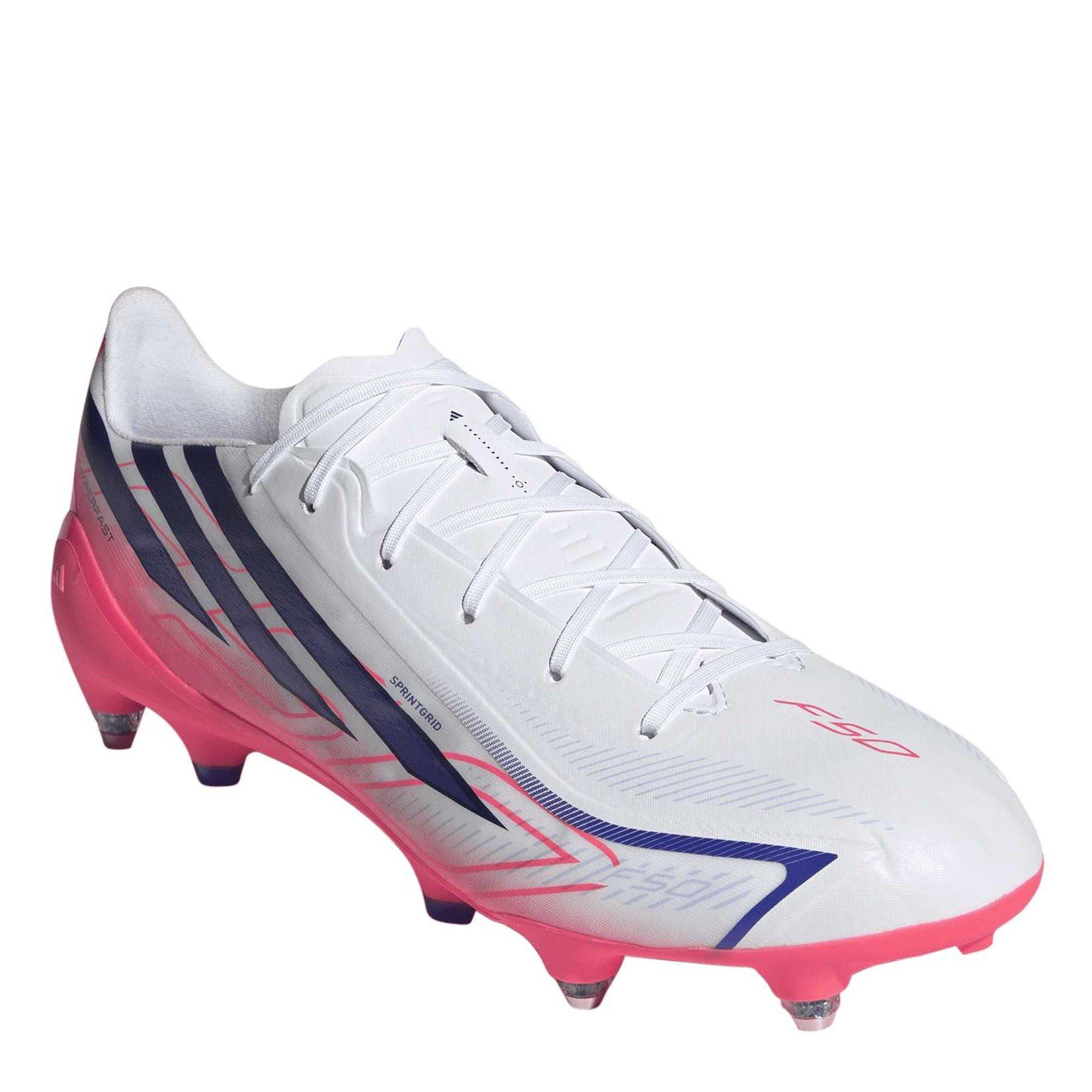 White/Coral - adidas - F50 HYPERFAST LEAGUE Soft Ground Football Boots Mens - 3