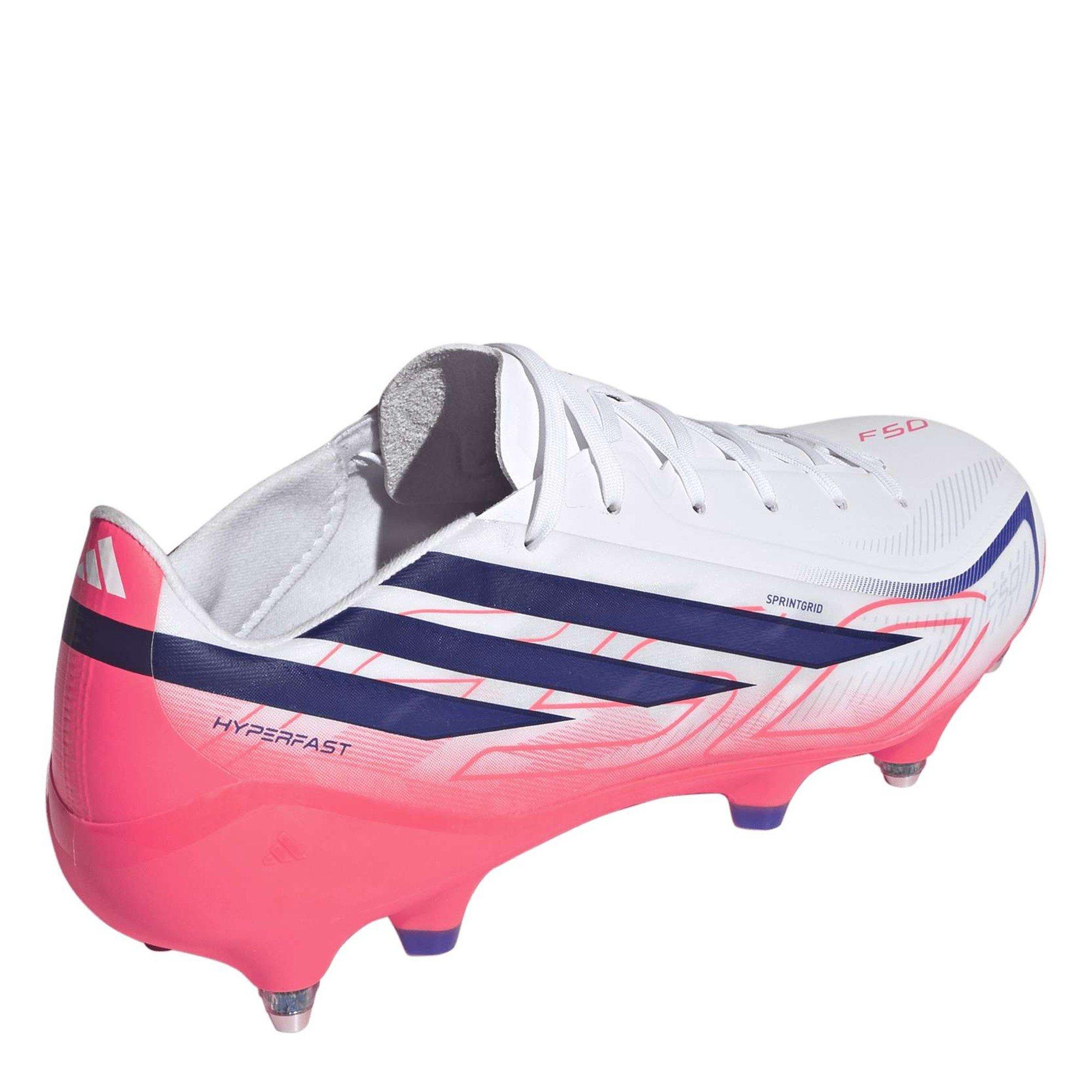 White/Coral - adidas - F50 HYPERFAST LEAGUE Soft Ground Football Boots Mens - 4