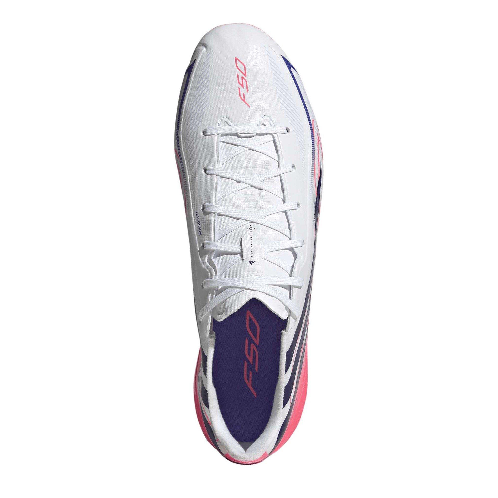White/Coral - adidas - F50 HYPERFAST LEAGUE Soft Ground Football Boots Mens - 5