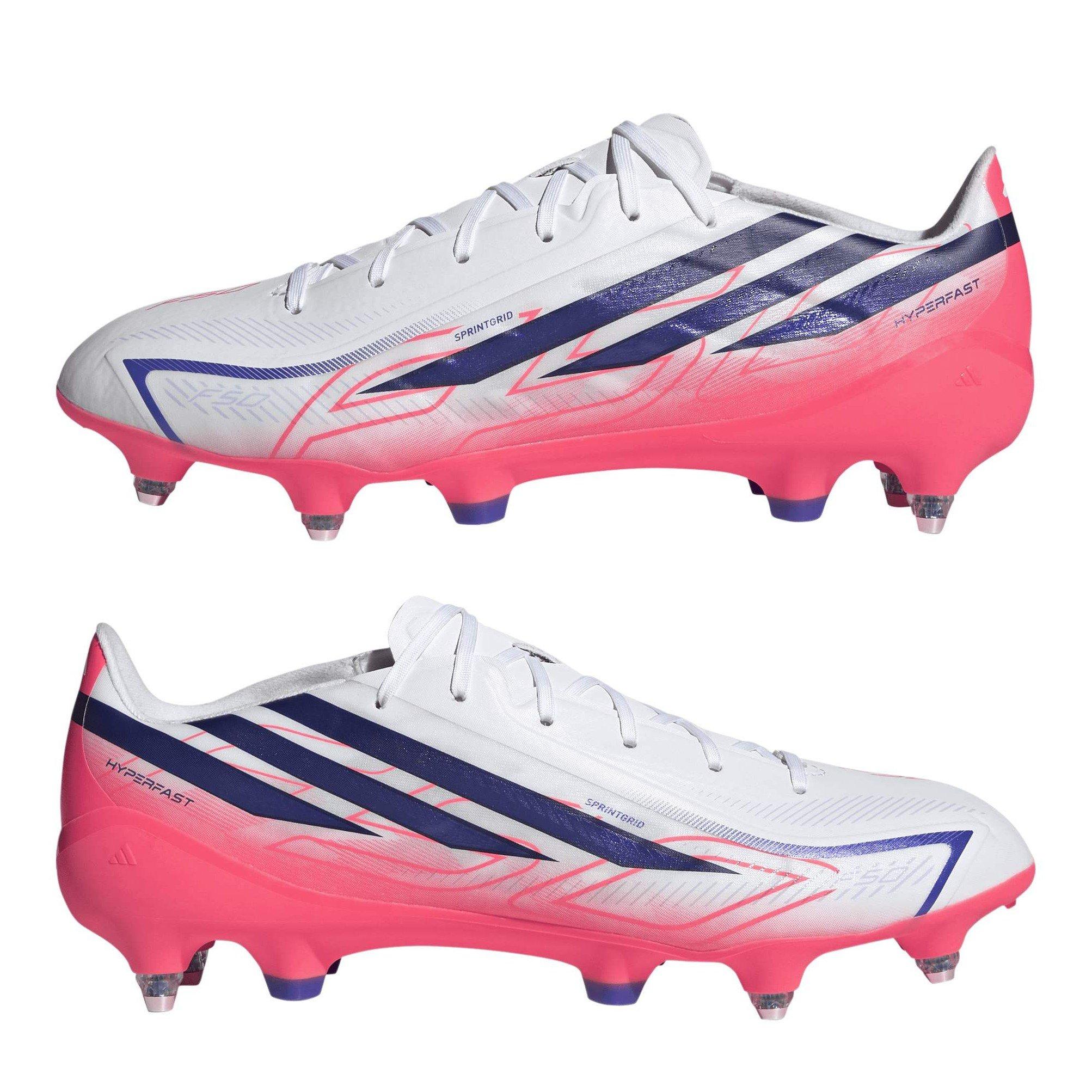 White/Coral - adidas - F50 HYPERFAST LEAGUE Soft Ground Football Boots Mens - 9