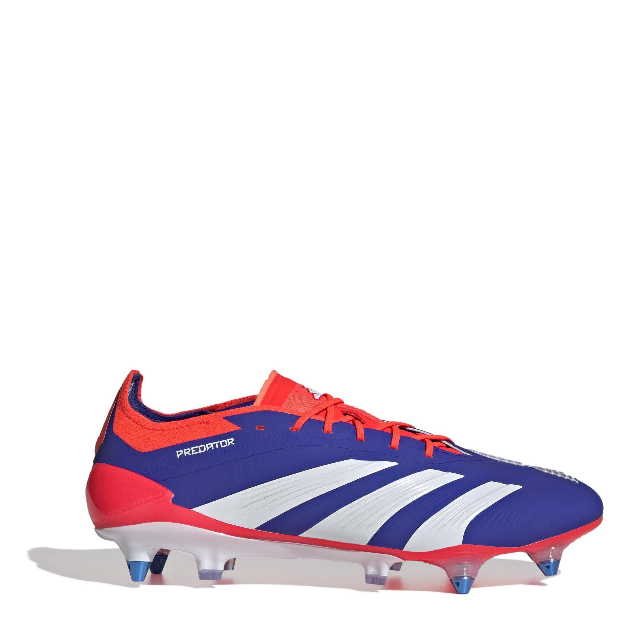 Adidas Men's Predator 24 Elite Soft Ground Football Boots - Blue/Wht/Red - 7.5 (41.3)