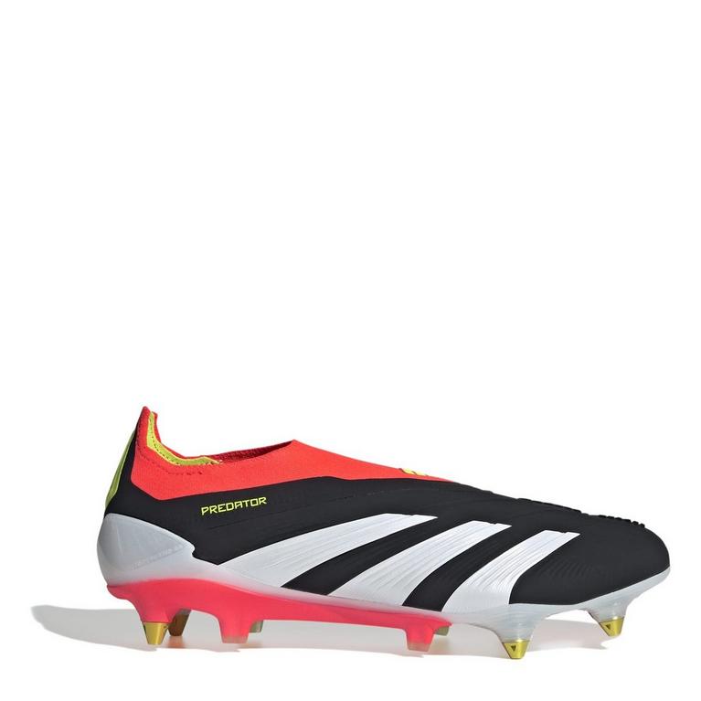 Noir/Blanc/Rouge - adidas - Predator Elite Laceless Soft Ground Football Boots - 1