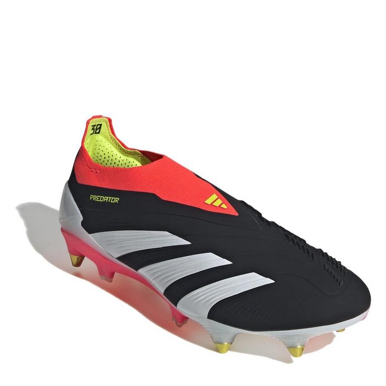 Noir/Blanc/Rouge - adidas - Predator Elite Laceless Soft Ground Football Boots - 3
