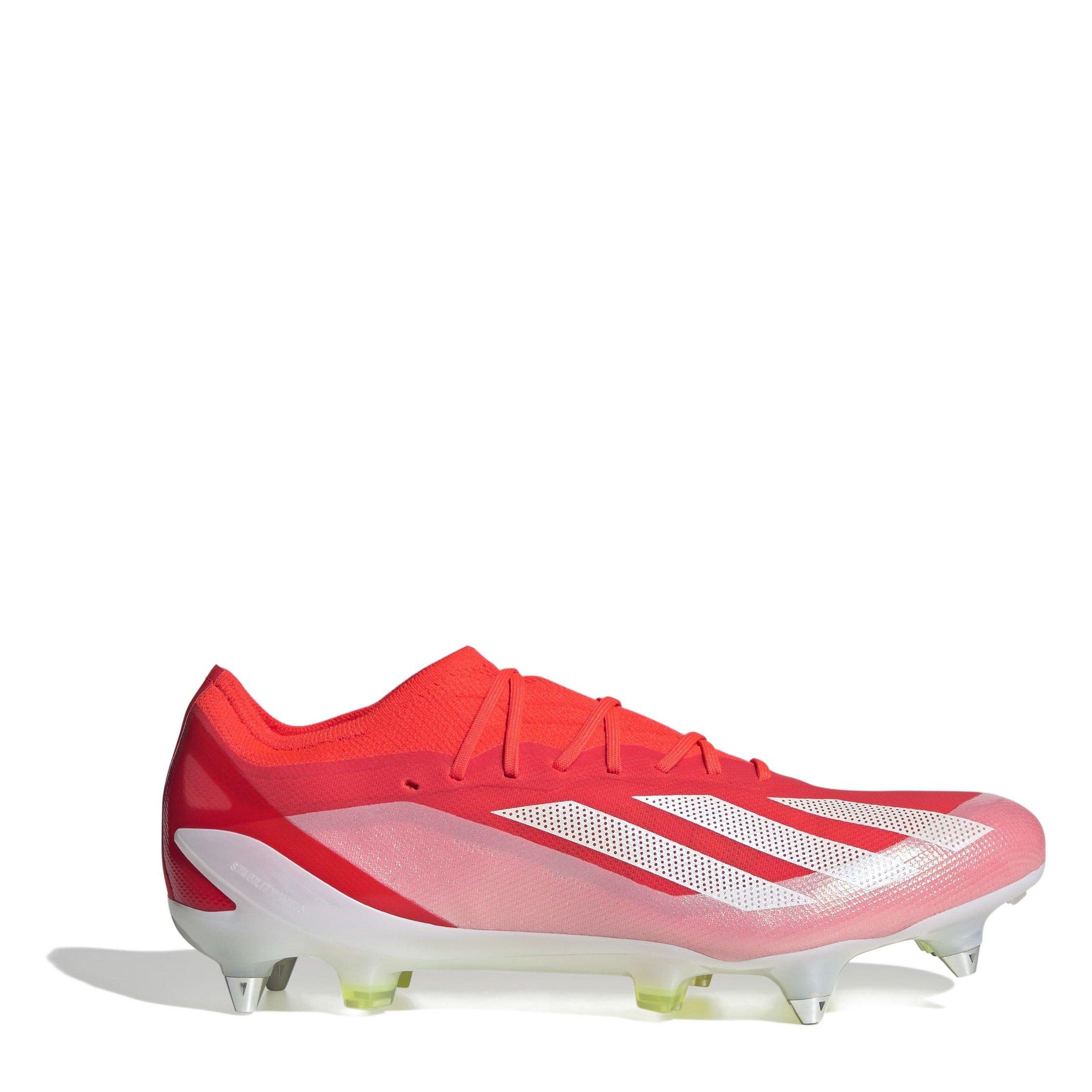 Adidas Men's X Crazyfast Elite Soft Ground Football Boots - Red/Wht/Yellow - 12.5(48)