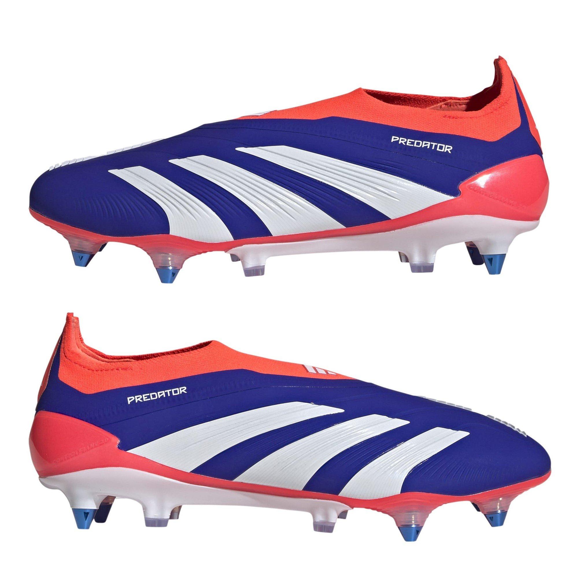 Blue/White/Red - adidas - Predator Elite Laceless Soft Ground Football Boots - 9