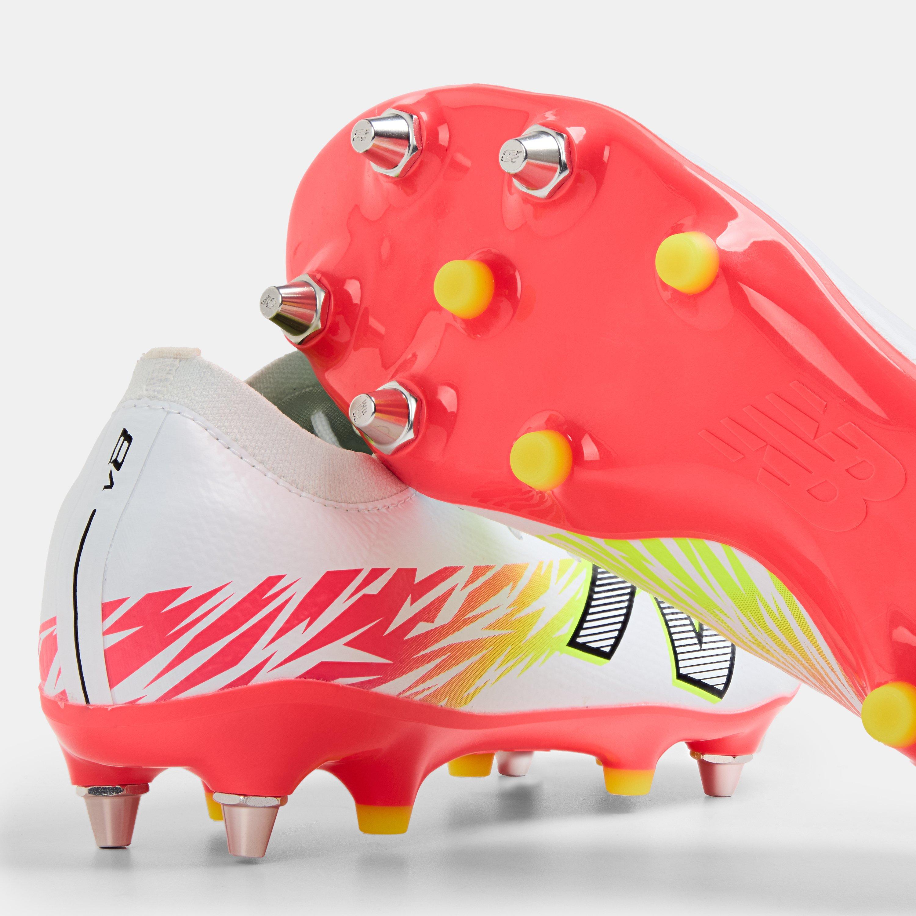 White/ Orange - New Balance - Furon V8 Soft Ground Football Boots - 5