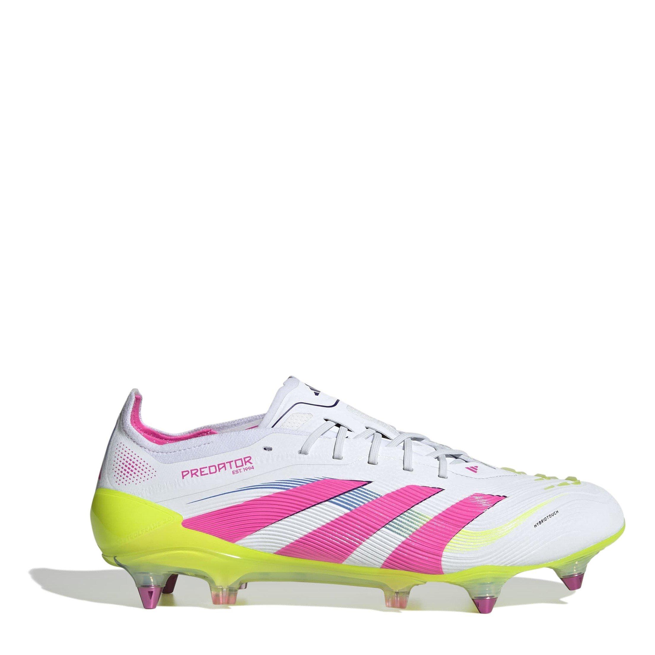Adidas Men's Predator Elite Soft Ground Football Boots - White/Pink - 11 (46)