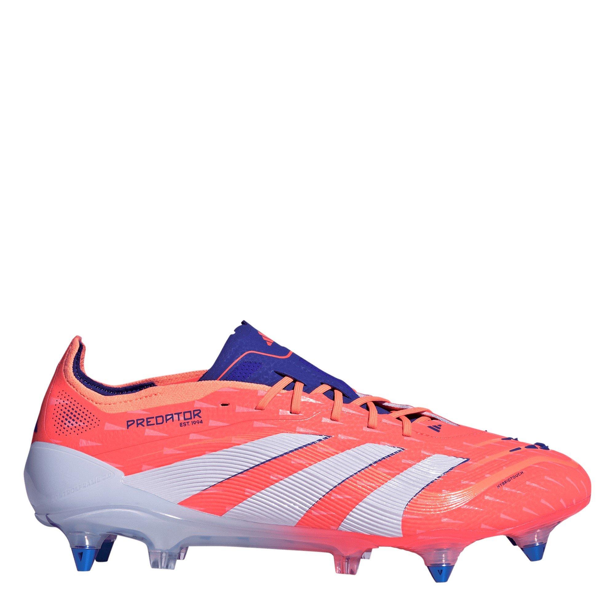 Adidas Men's Predator Elite Soft Ground Football Boots - Orange/White - 9.5 (44)