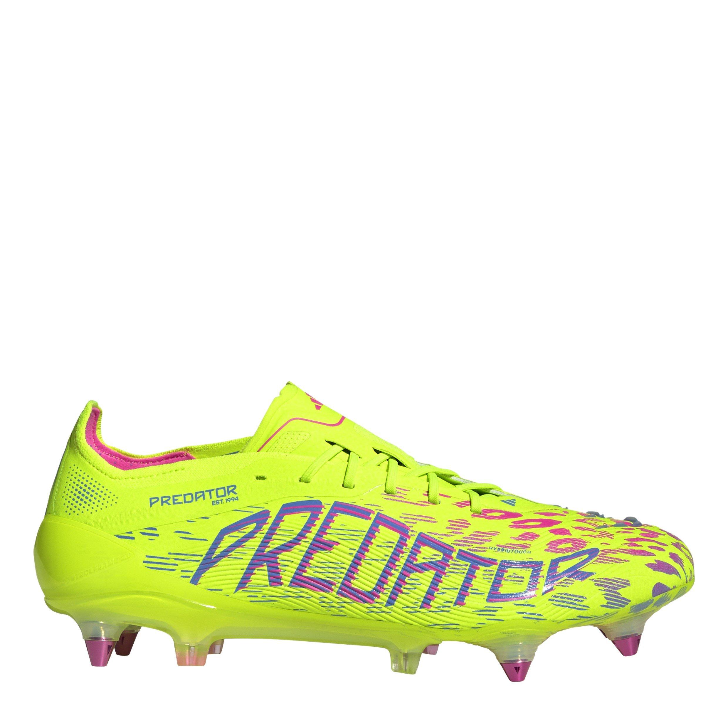 Adidas Men's Predator Elite Soft Ground Football Boots - Lem/Pink/Blue - 9.5 (44)