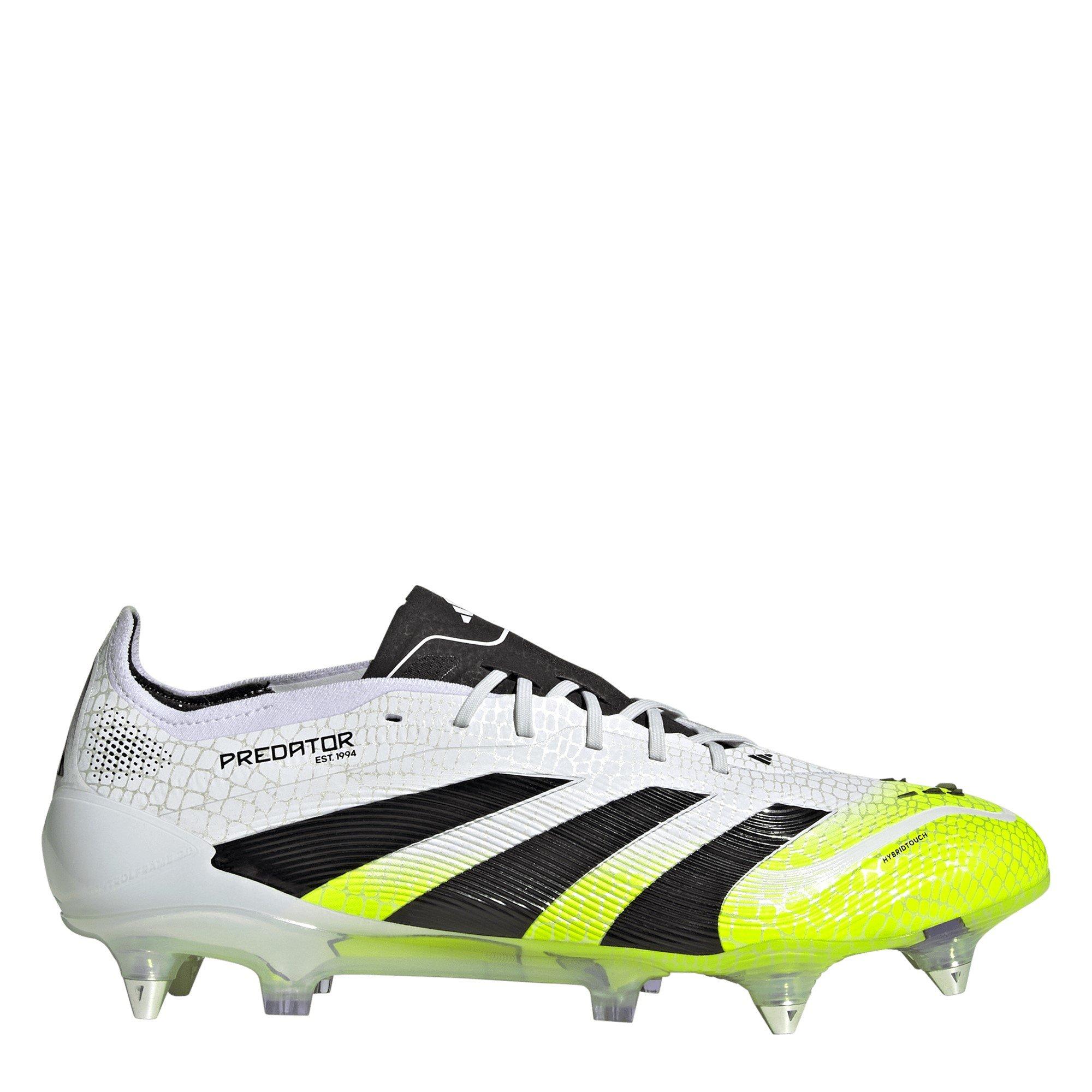 Adidas Men's Predator Elite Soft Ground Football Boots - White/Blk/Lemon - 7 (40.7)