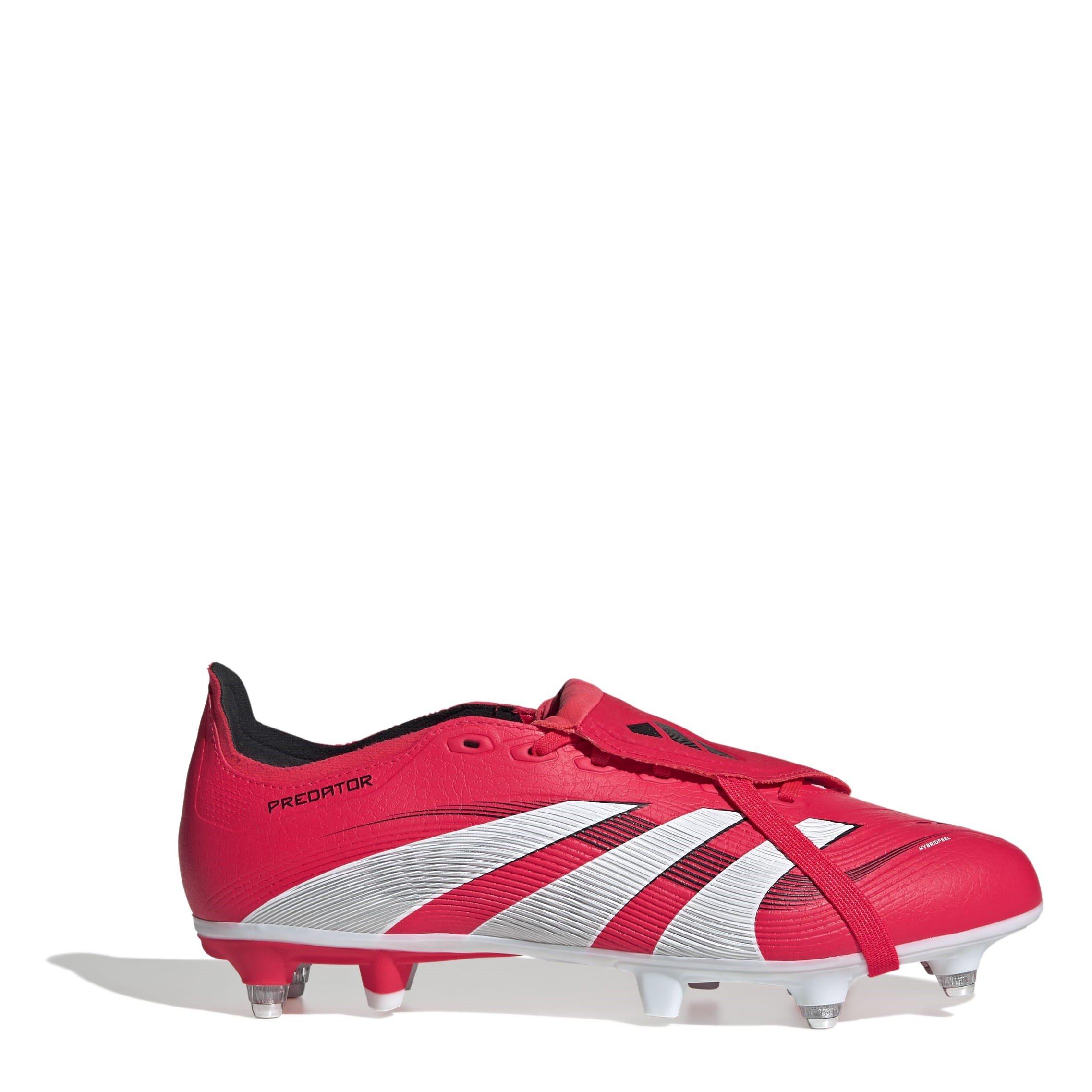 Adidas Men's Pator League Fold-Over Tongue Soft Ground Football Boots - Red/White - 9.5 (44)