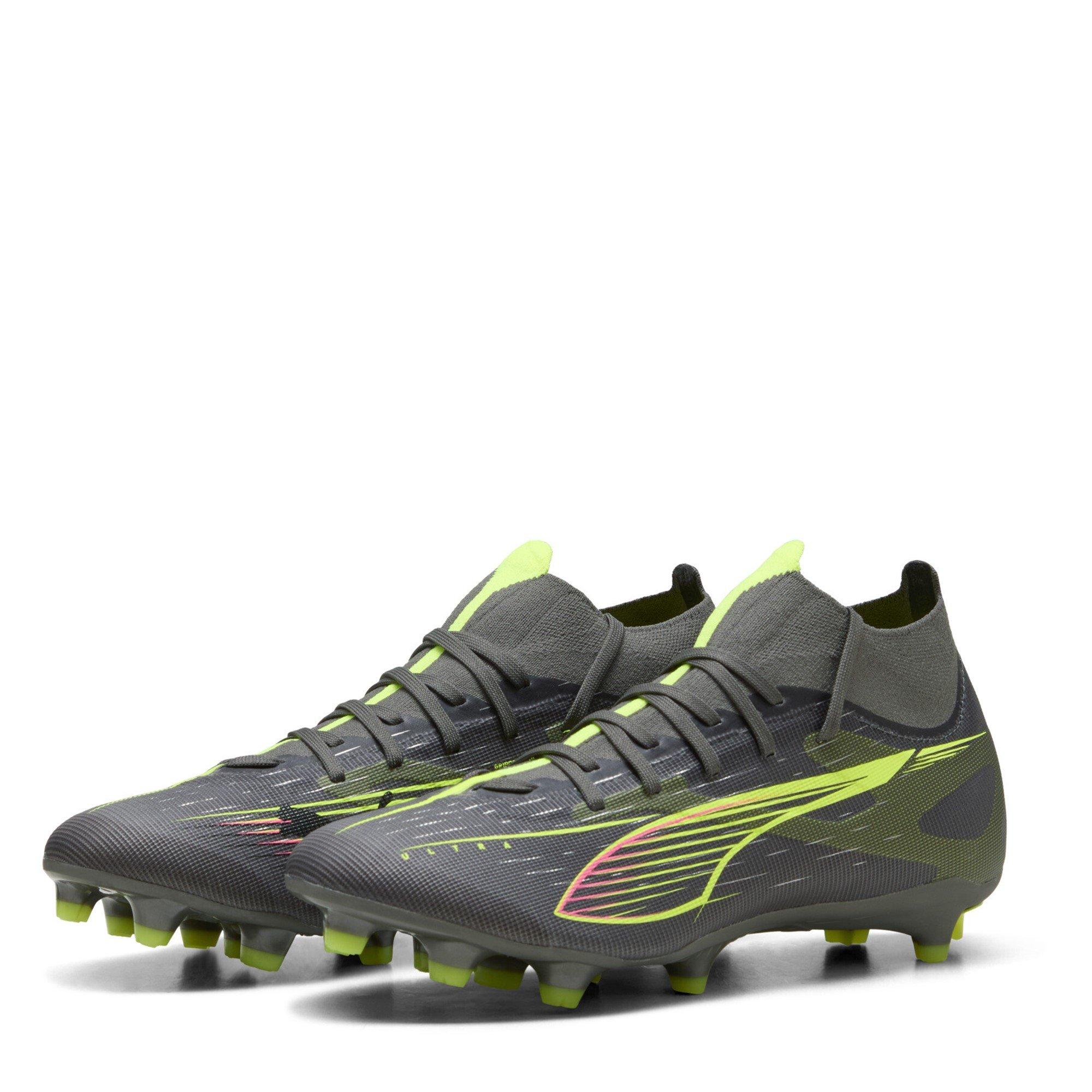 Puma Women's Ultra 5 Match+ Firm Ground Football Boots - Silver/Yellow - 3 (35.5)