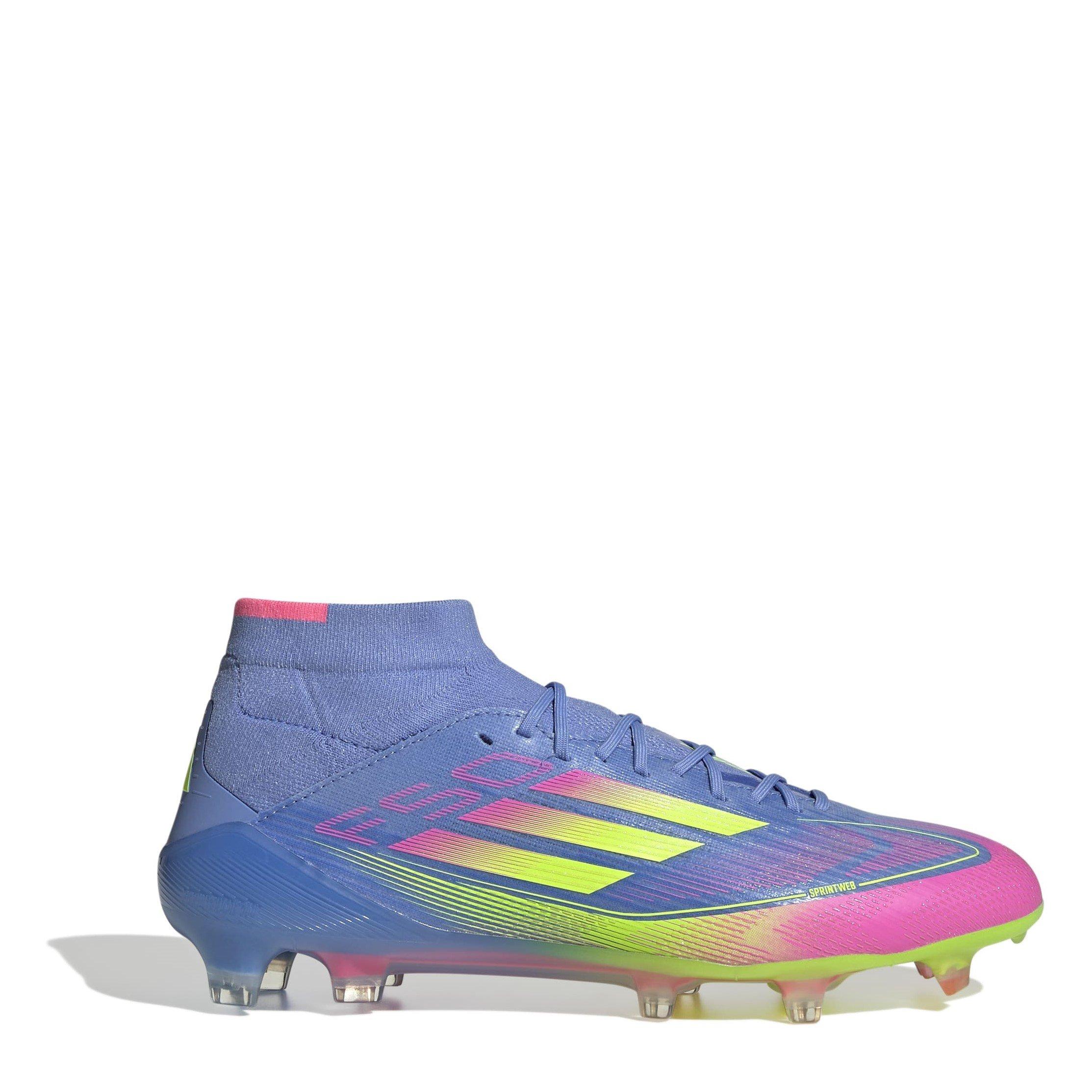 Adidas Women's F50 Elite Firm Ground Football Boots - Blue/Lemon/Pink - 6 (39.3)