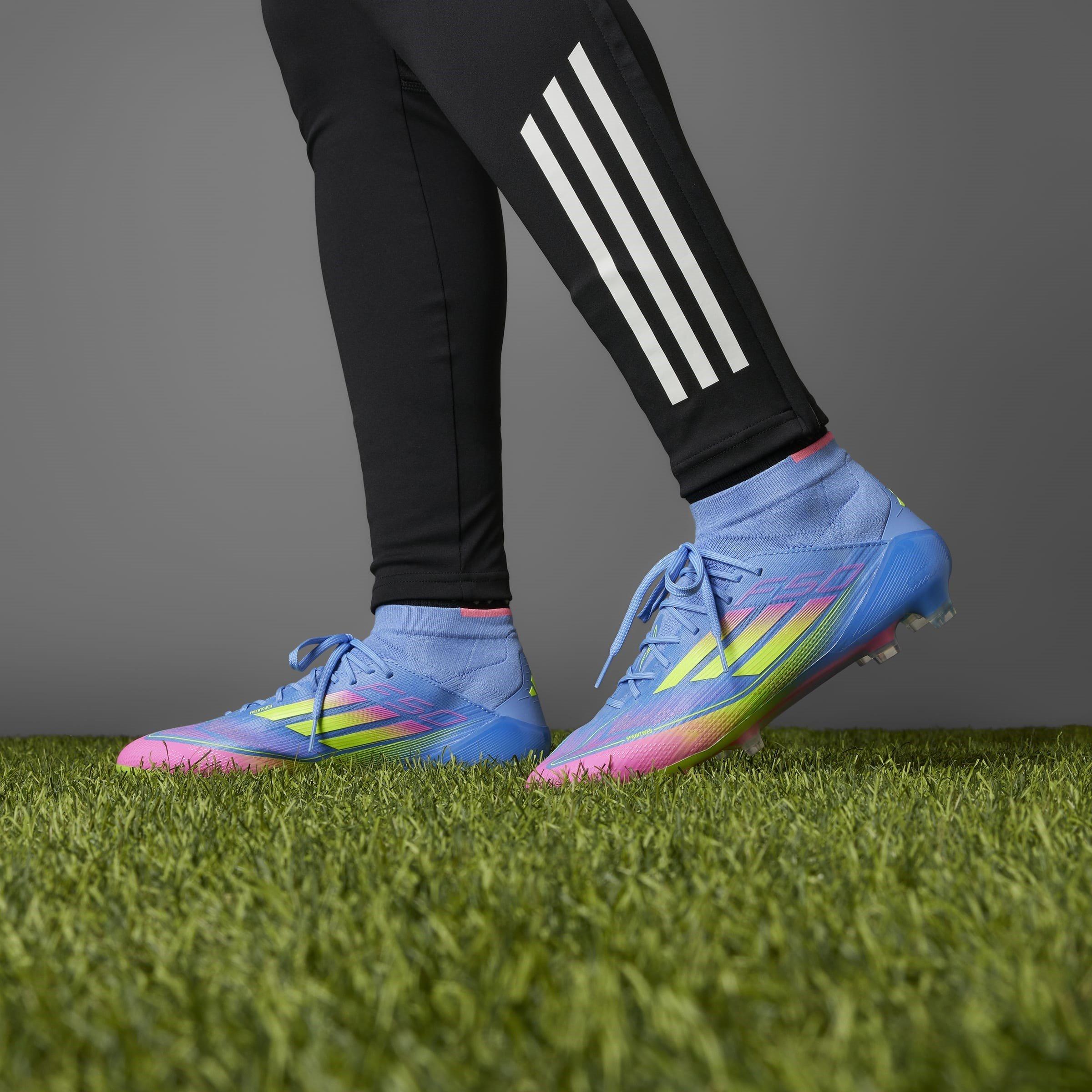 Blauw/Citroen/Roze - adidas - F50 Elite Firm Ground Football Boots Womens - 11