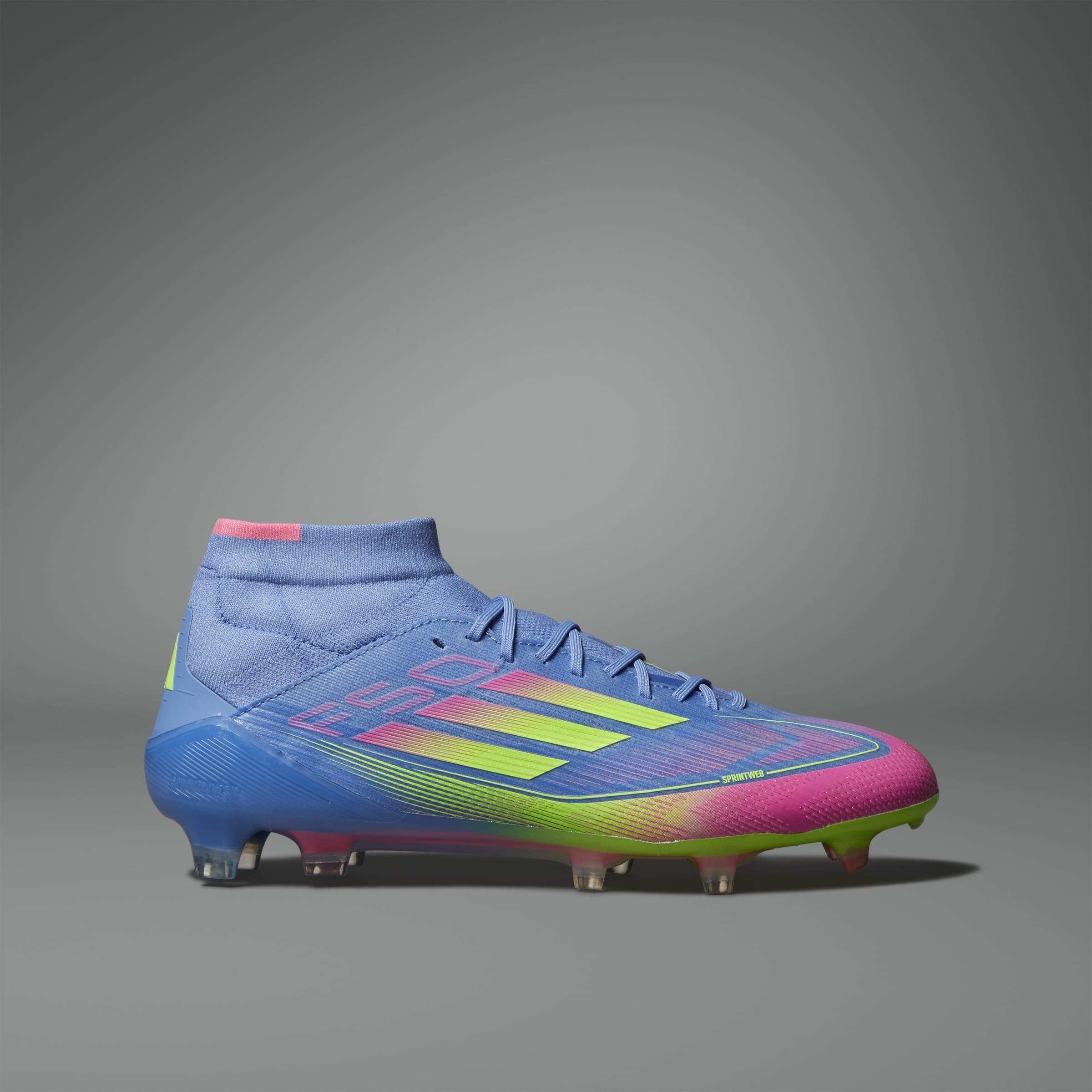 Blauw/Citroen/Roze - adidas - F50 Elite Firm Ground Football Boots Womens - 12