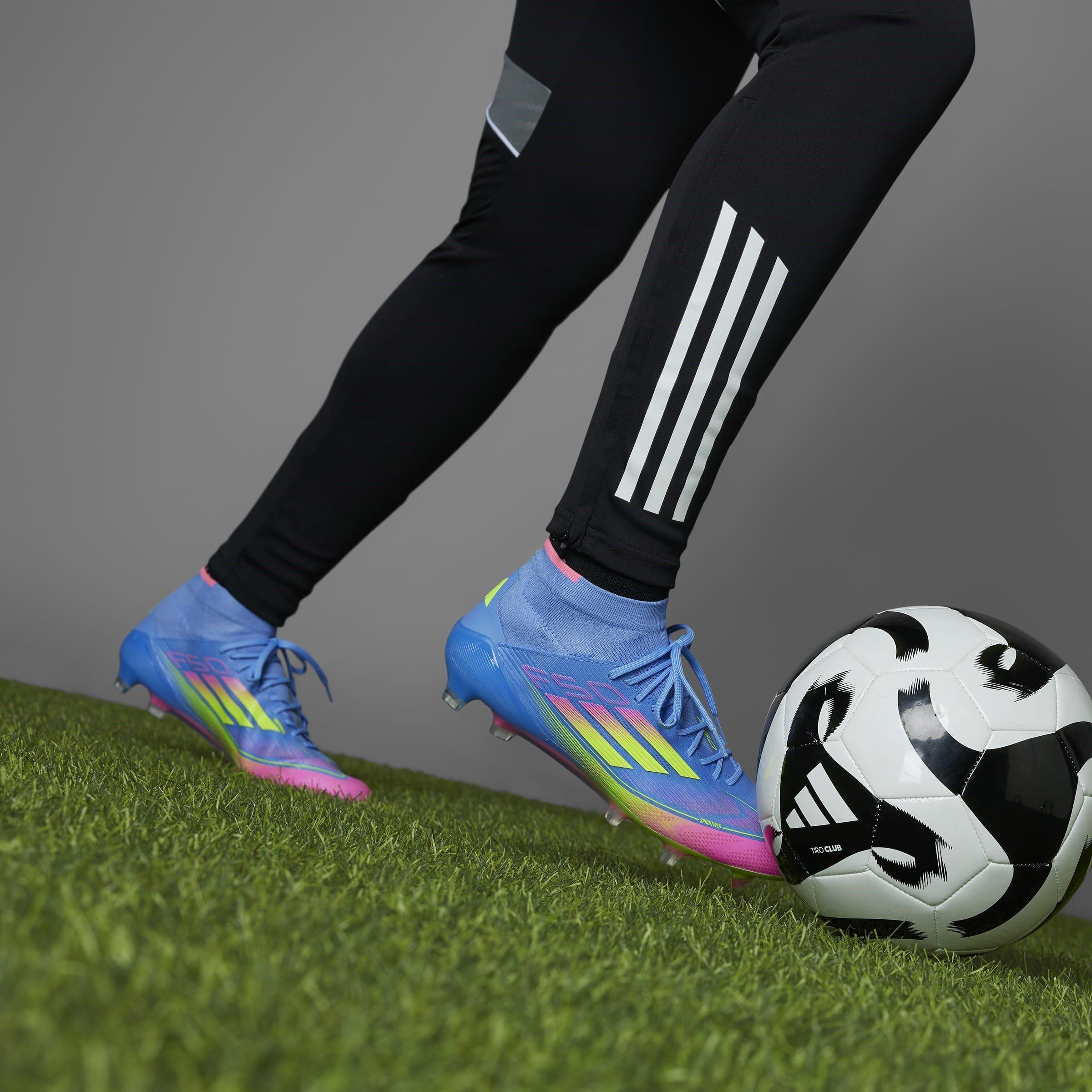 Blauw/Citroen/Roze - adidas - F50 Elite Firm Ground Football Boots Womens - 15