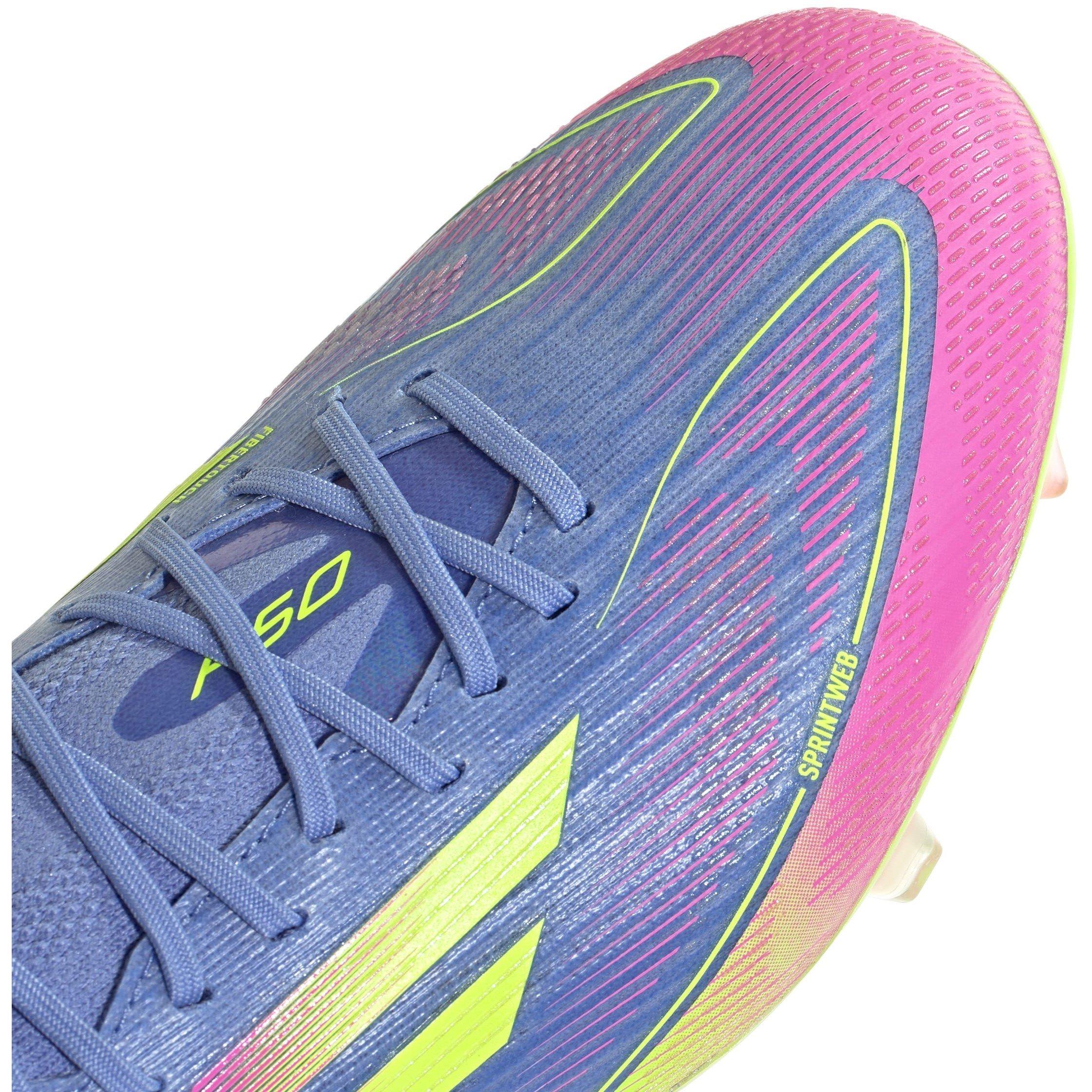 Blauw/Citroen/Roze - adidas - F50 Elite Firm Ground Football Boots Womens - 7
