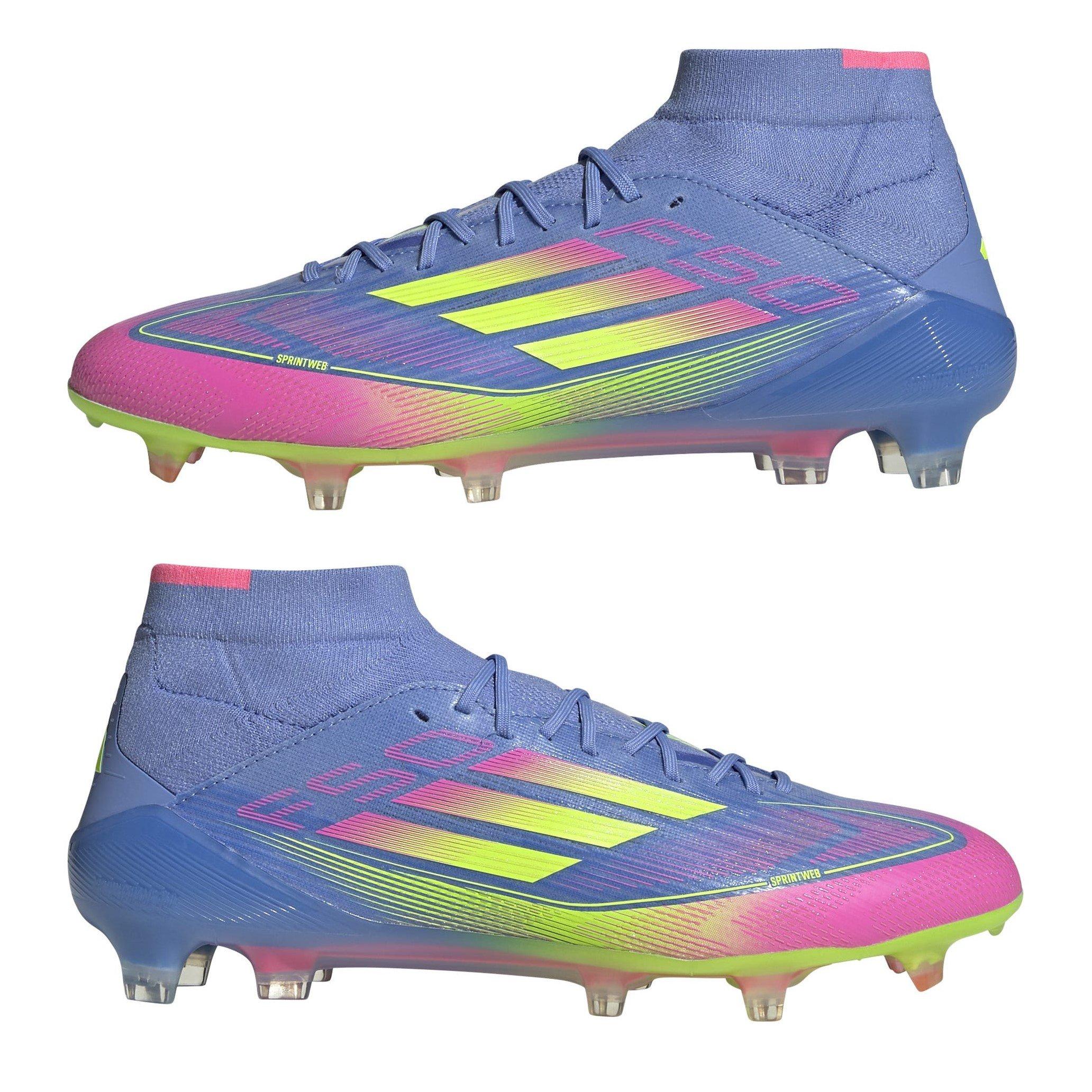 Blauw/Citroen/Roze - adidas - F50 Elite Firm Ground Football Boots Womens - 9