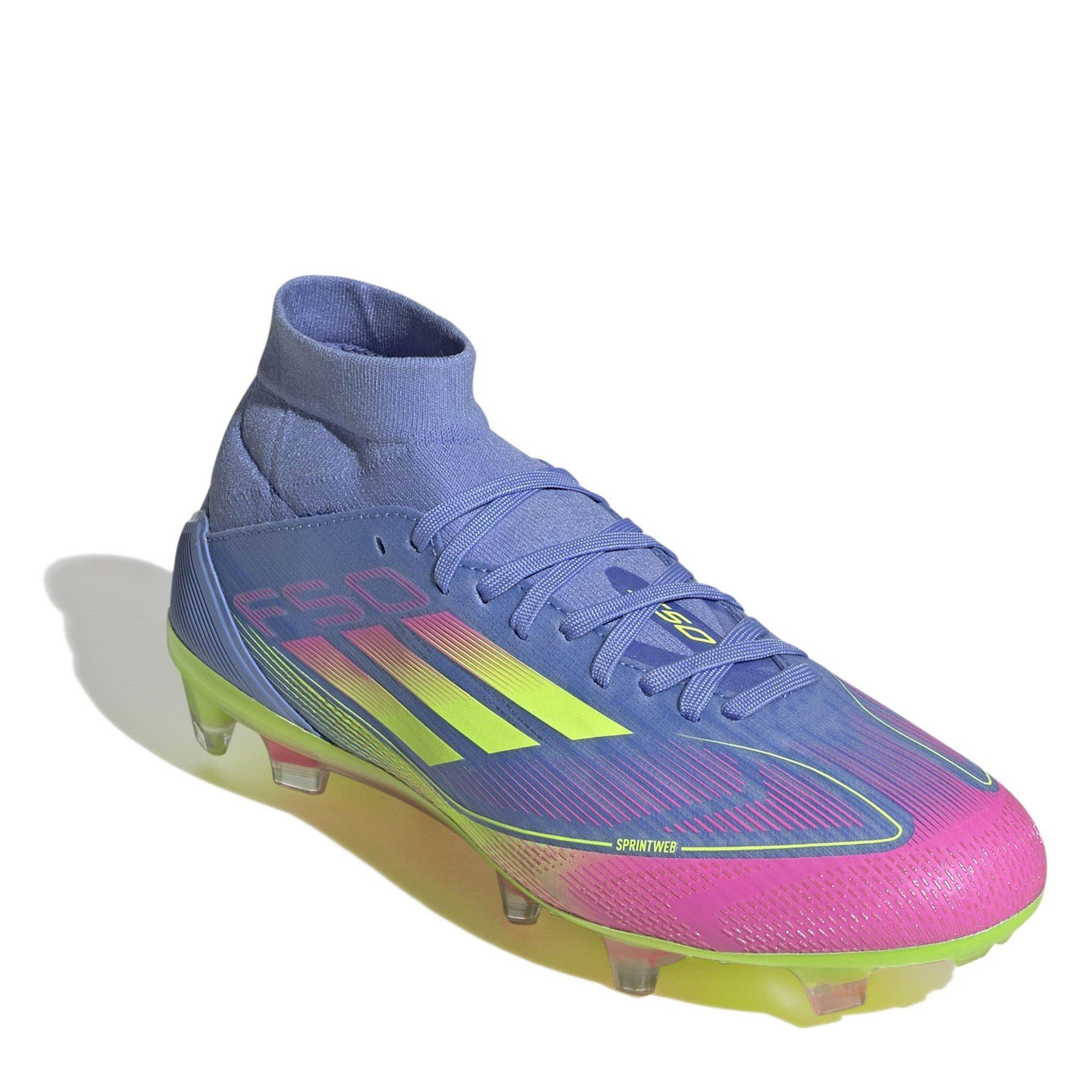 Blue/Lemon/Pink - adidas - F50 Pro Firm Ground Football Boots Womens - 3