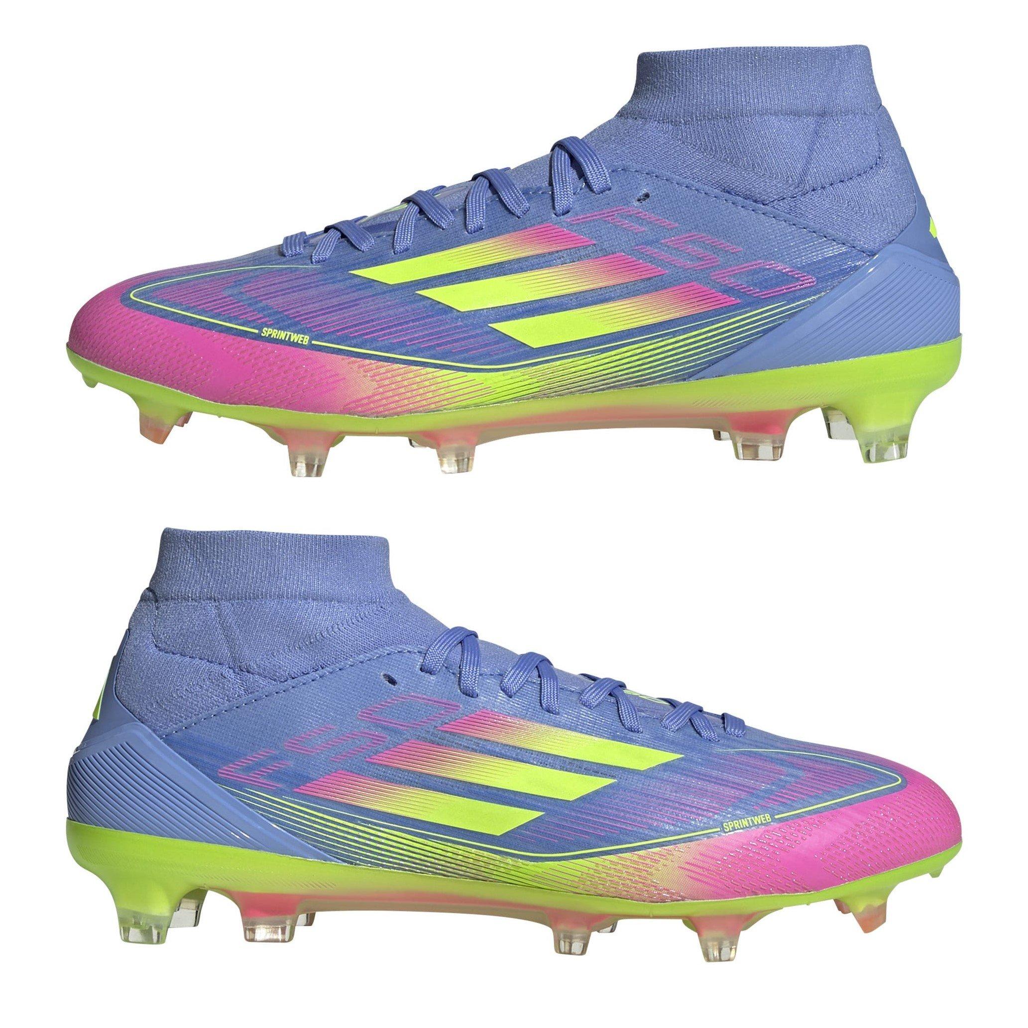 Blue/Lemon/Pink - adidas - F50 Pro Firm Ground Football Boots Womens - 9