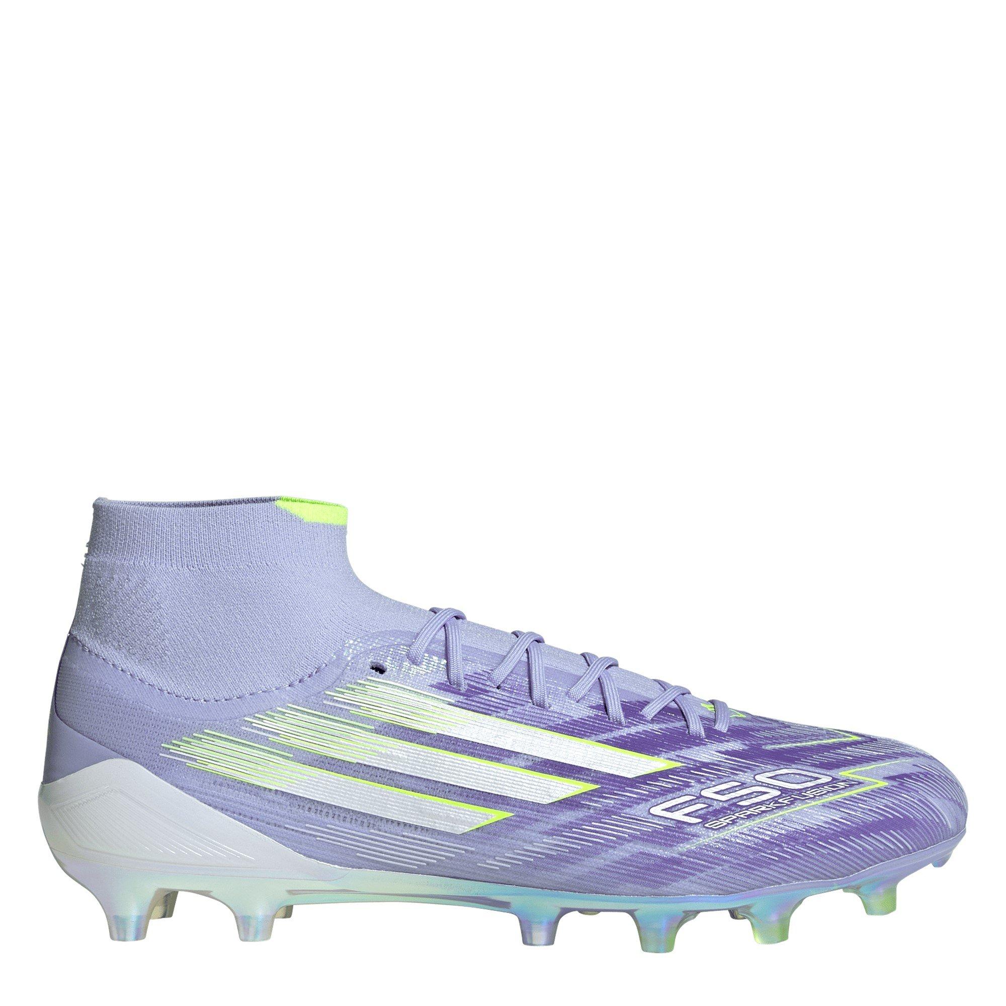 Adidas Women's F50 Sparkfusion Elite Firm Ground Boots - Purple/Lemon - 9.5