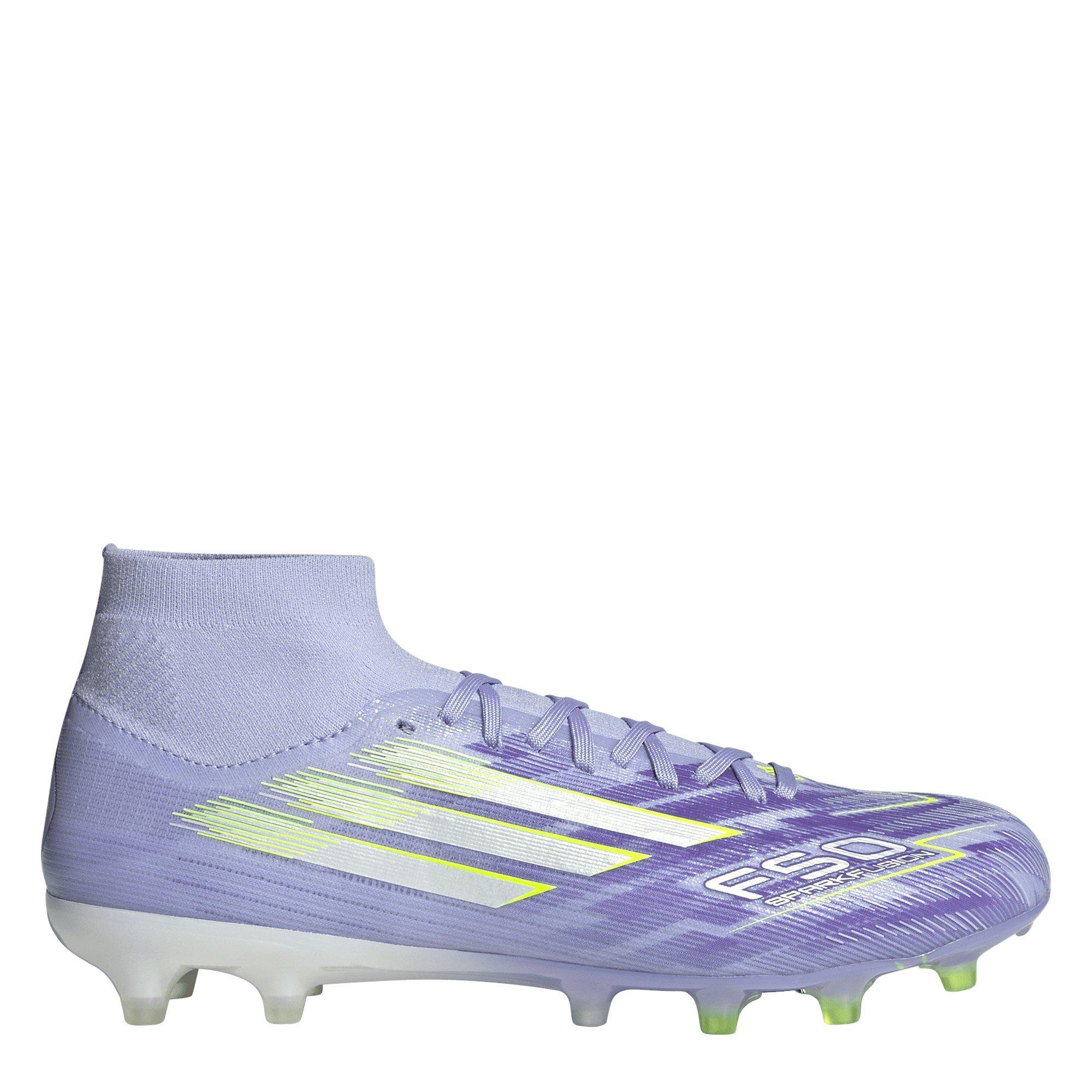 Adidas Women's F50 Sparkfusion Pro Firm Ground Football Boots - Purple/Lemon - 9.5