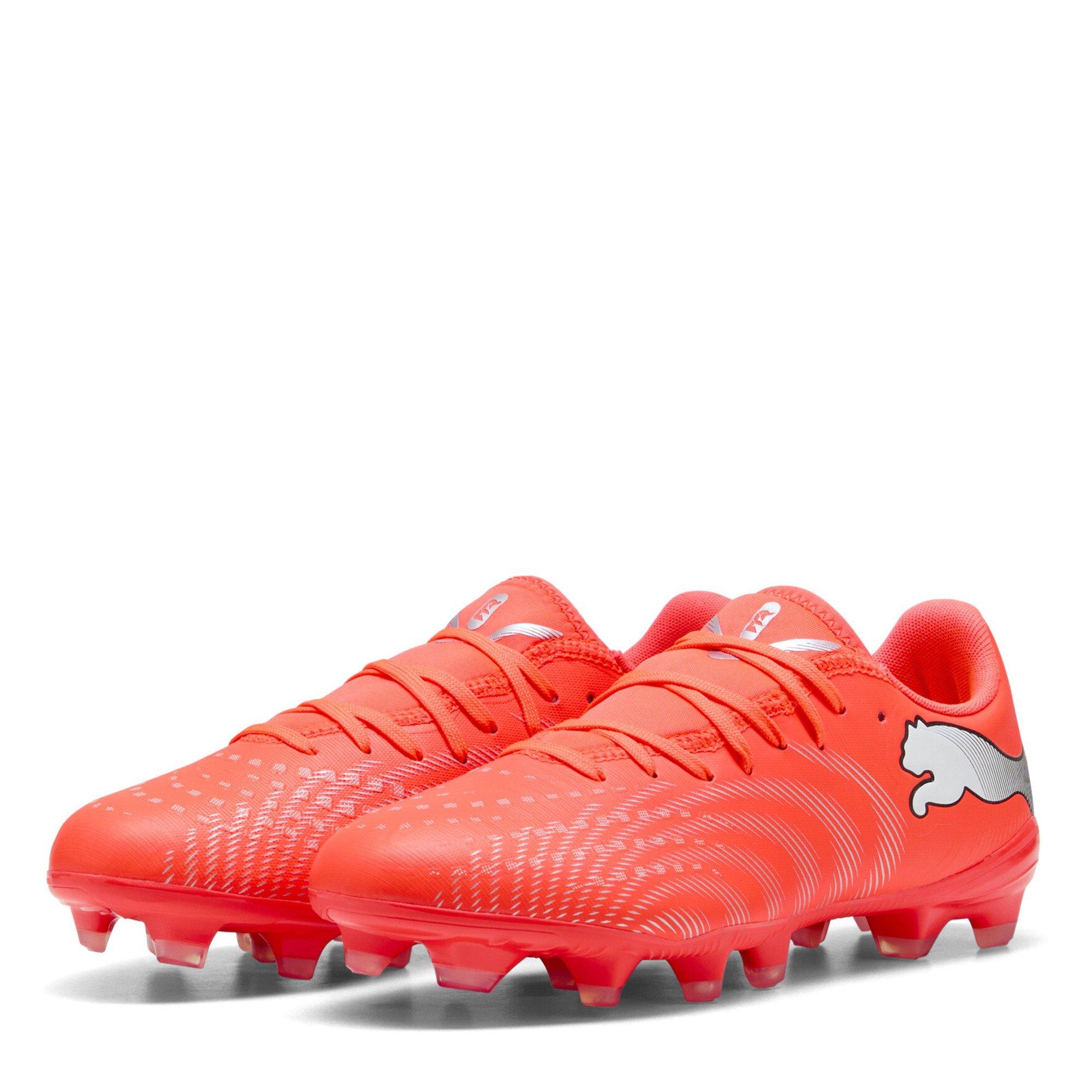 Puma Women's Future 9 Play Firm Ground Football Boots - Red/Silver - 8 (42)