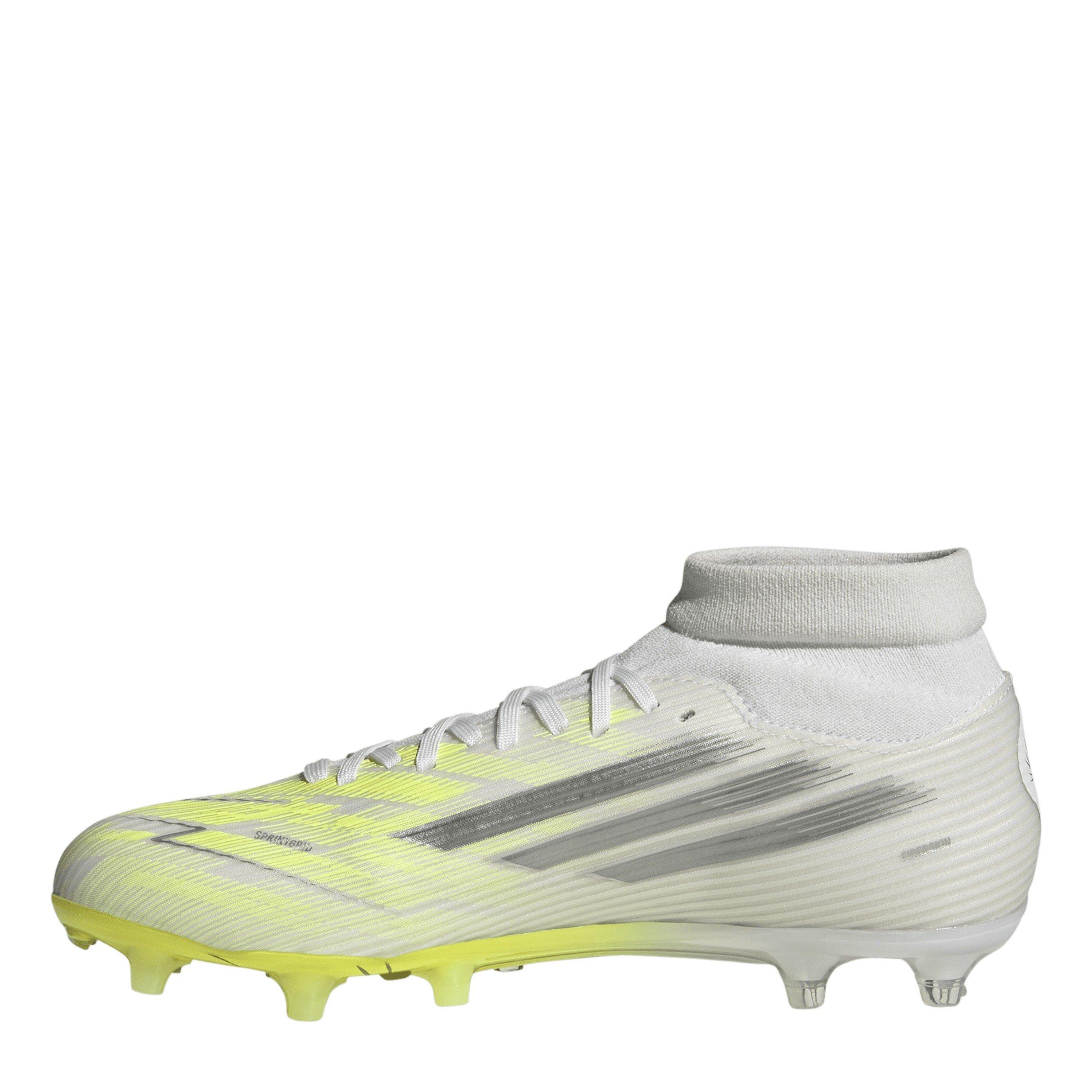 White/Iron/Yllw - adidas - Womens adidas F50 Sparkfusion League Firm Ground Football Boots - 2