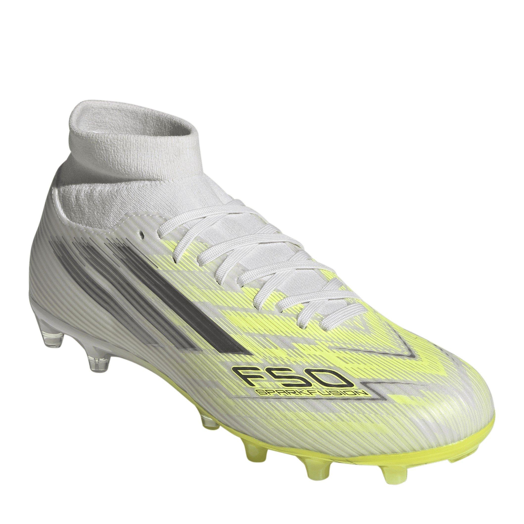 White/Iron/Yllw - adidas - Womens adidas F50 Sparkfusion League Firm Ground Football Boots - 3