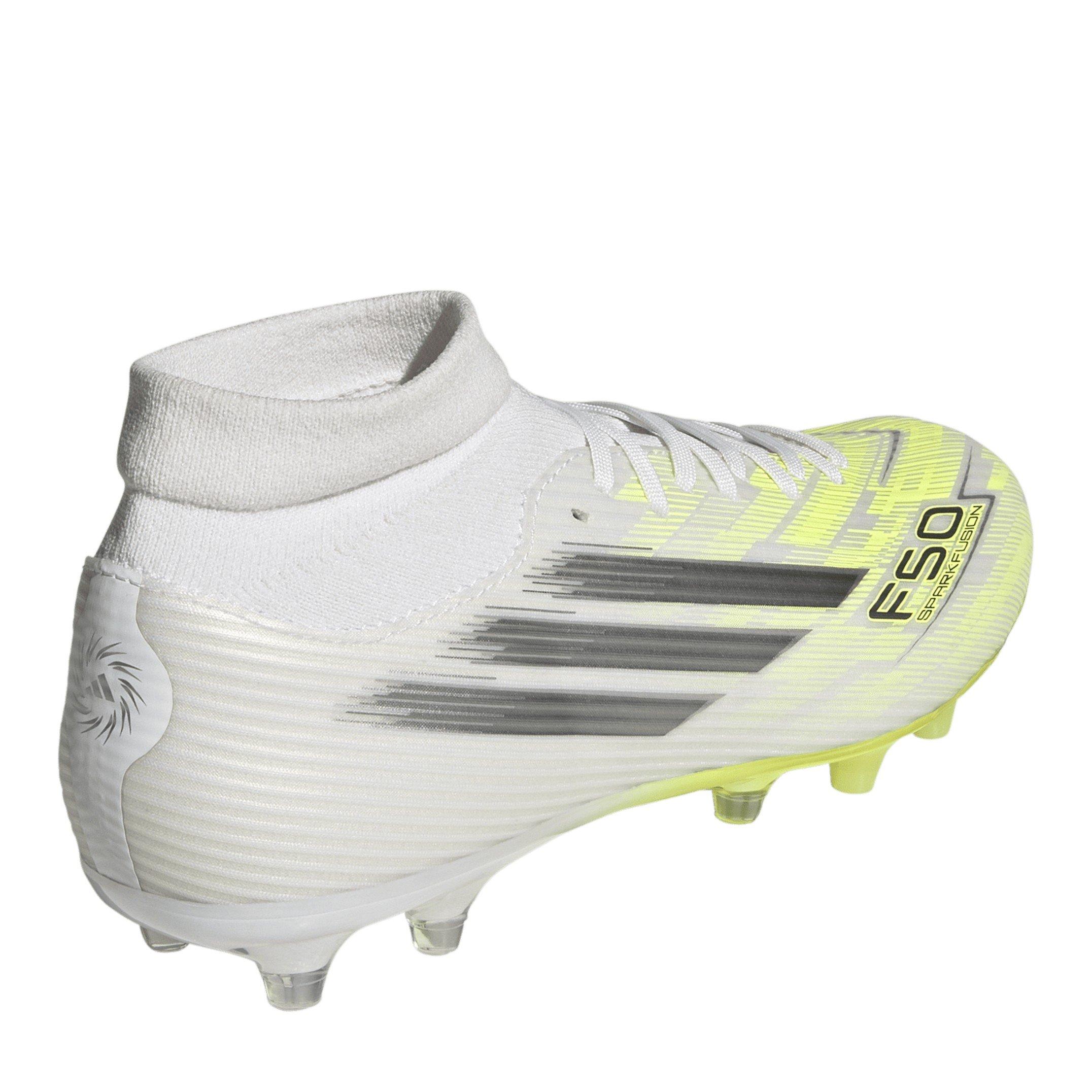 White/Iron/Yllw - adidas - Womens adidas F50 Sparkfusion League Firm Ground Football Boots - 4