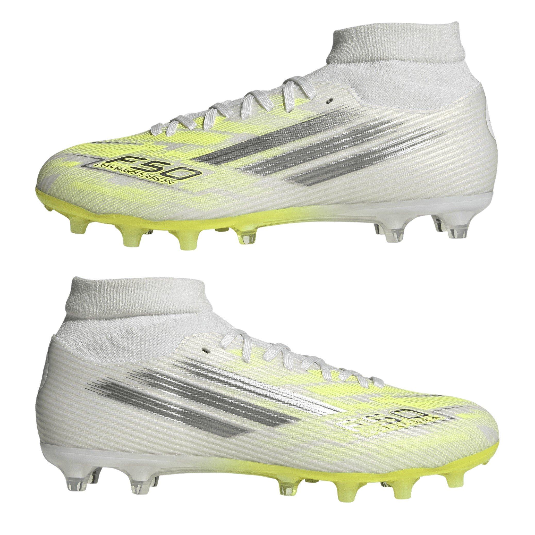 White/Iron/Yllw - adidas - Womens adidas F50 Sparkfusion League Firm Ground Football Boots - 9