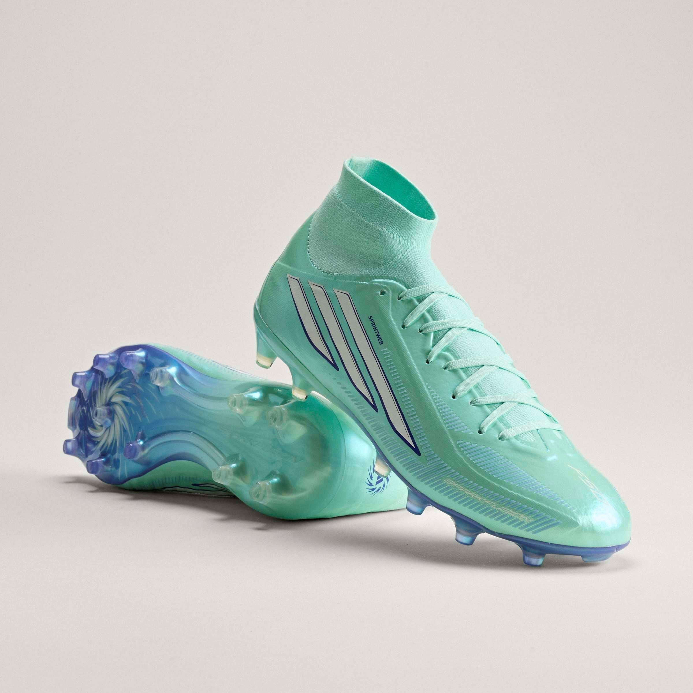 Mint/Black - adidas - Women's F50 Sparkfusion PRO FG/AG Primeknit Lace-Up Football Boots - 12