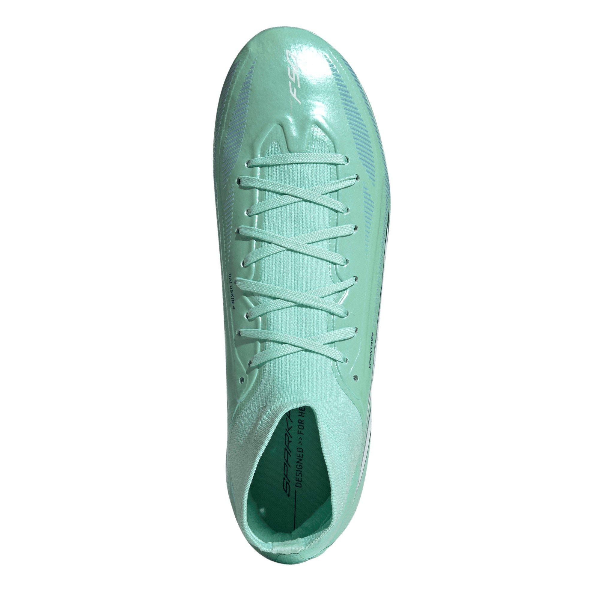 Mint/Black - adidas - Women's F50 Sparkfusion PRO FG/AG Primeknit Lace-Up Football Boots - 5