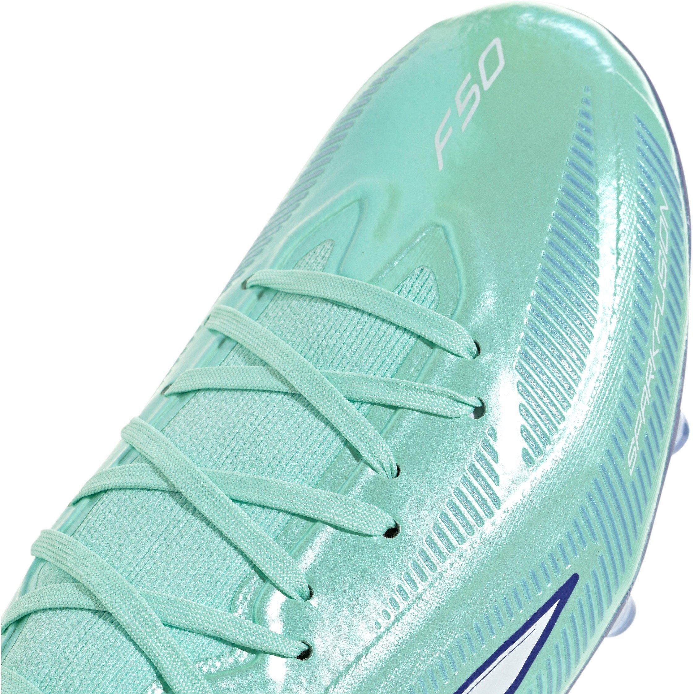 Mint/Black - adidas - Women's F50 Sparkfusion PRO FG/AG Primeknit Lace-Up Football Boots - 8