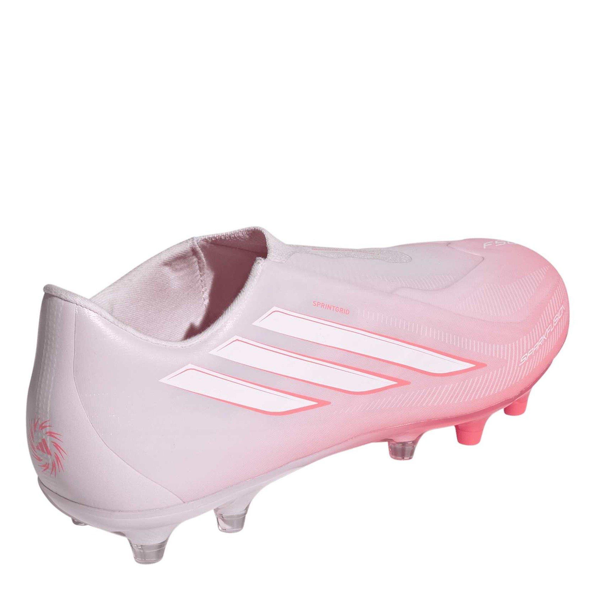 White/Coral - adidas - F50 Sparkfusion League Laceless Firm Ground / Artificial Grass Football Boots Womens - 4