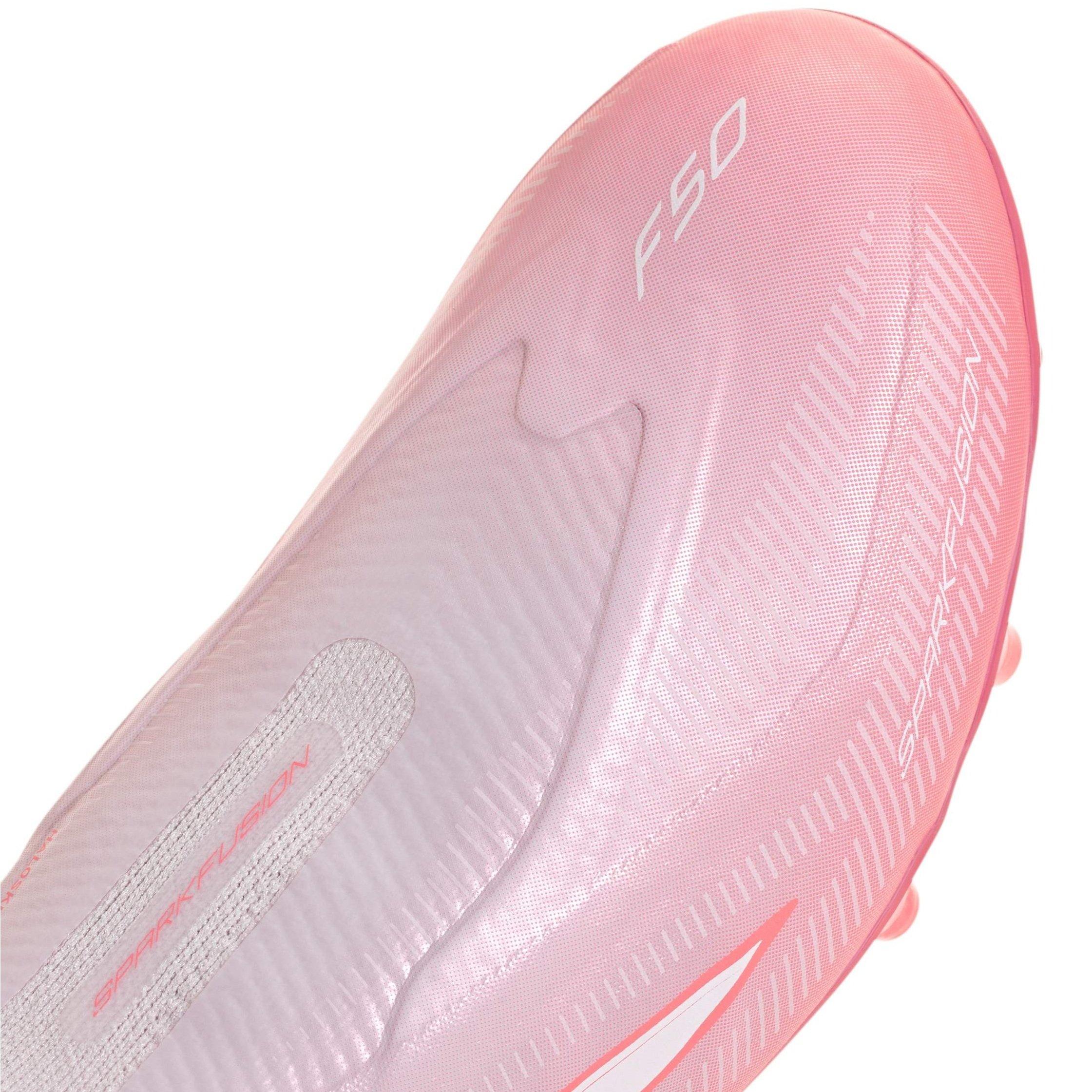 White/Coral - adidas - F50 Sparkfusion League Laceless Firm Ground / Artificial Grass Football Boots Womens - 7