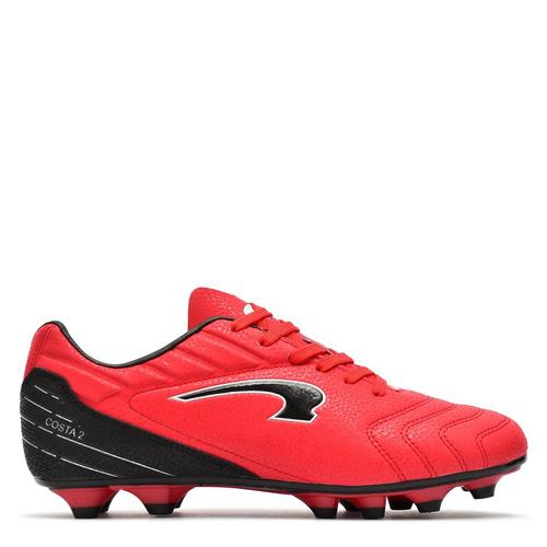 Red/Black - Kronos - Costa 2 Adults Firm Ground Football Boots - 1