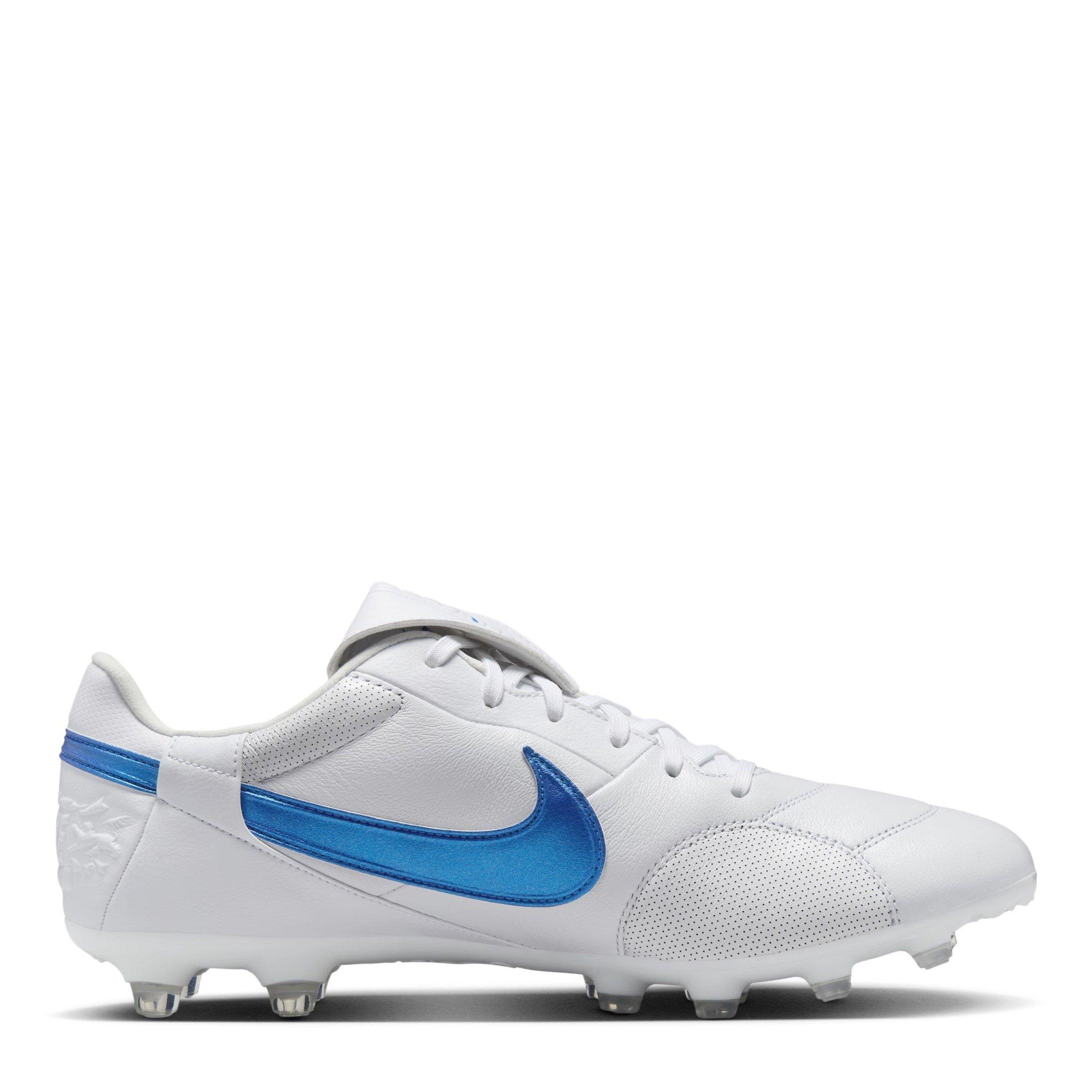 Nike Men's Premier 3 Adults Firm Ground Football Boots - White/Blue - 10 (45)