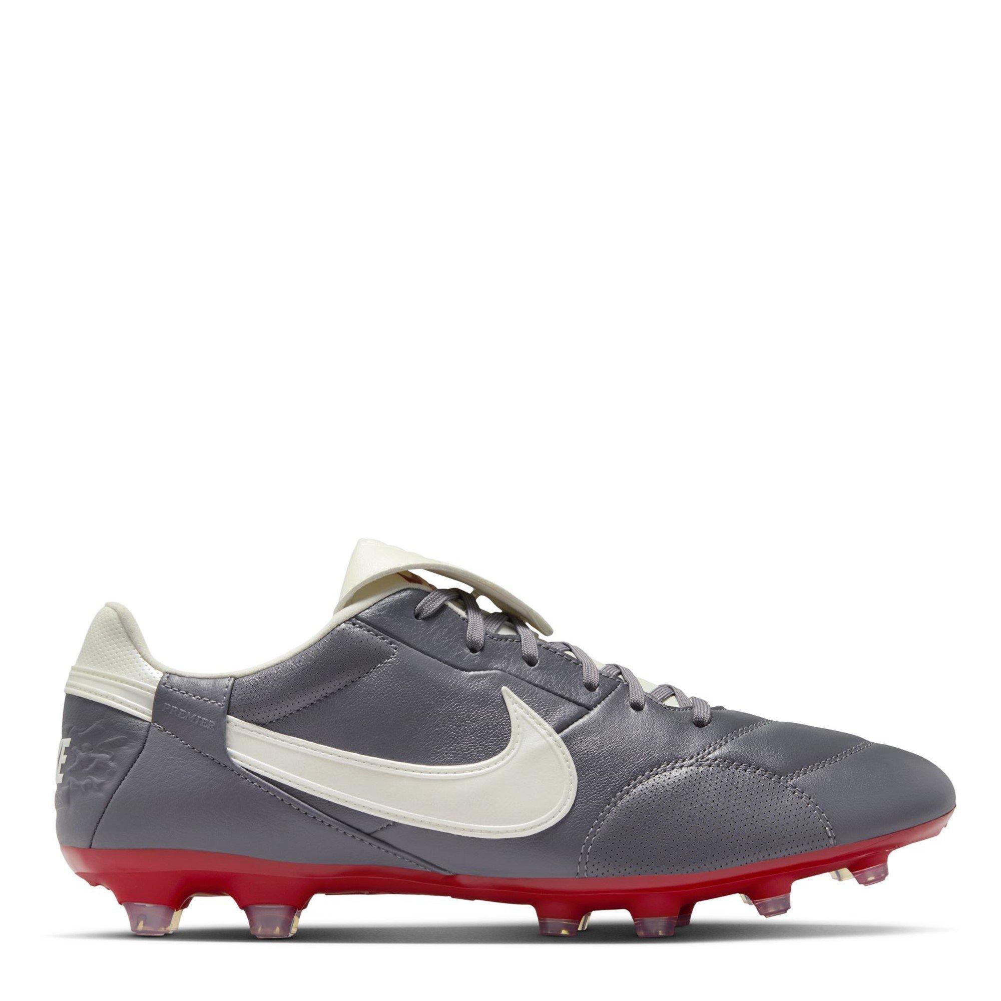 Nike Men's Premier 3 Adults Firm Ground Football Boots - Grey/Red - 9.5 (44.5)