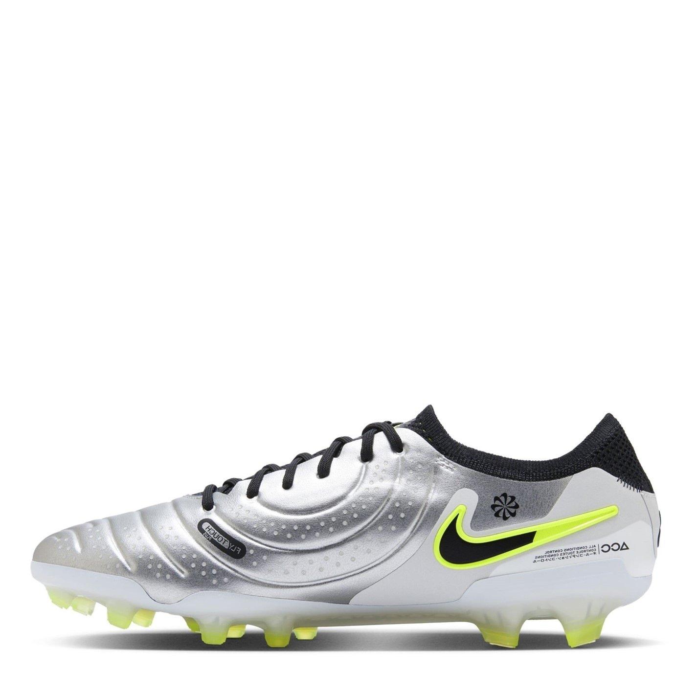 M.Silver/Black - Nike - Tiempo Legend 10 Elite Firm Ground Low Top Football Boots - 2